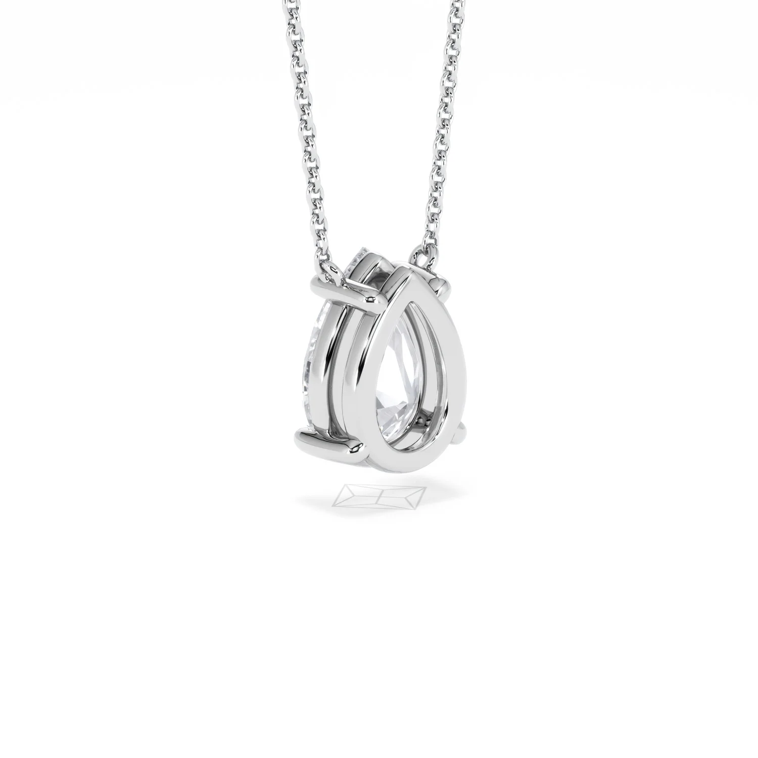 Wanderlust Floating Pear Cut Lab Diamond Solitaire Necklace 2.00ct H/SI in 9K White Gold - Image 58