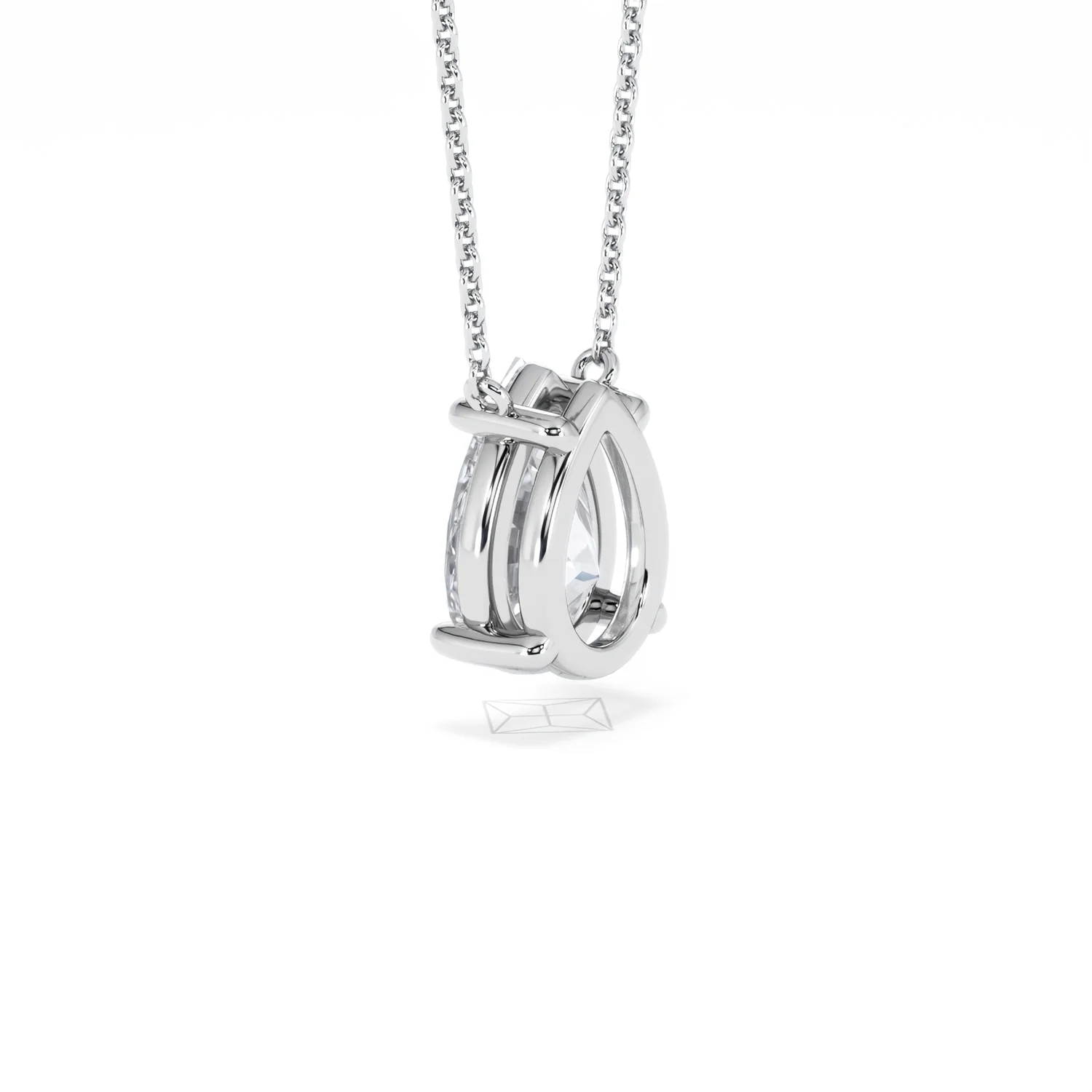 Wanderlust Floating Pear Cut Lab Diamond Solitaire Necklace 2.00ct H/SI in 9K White Gold - Image 61