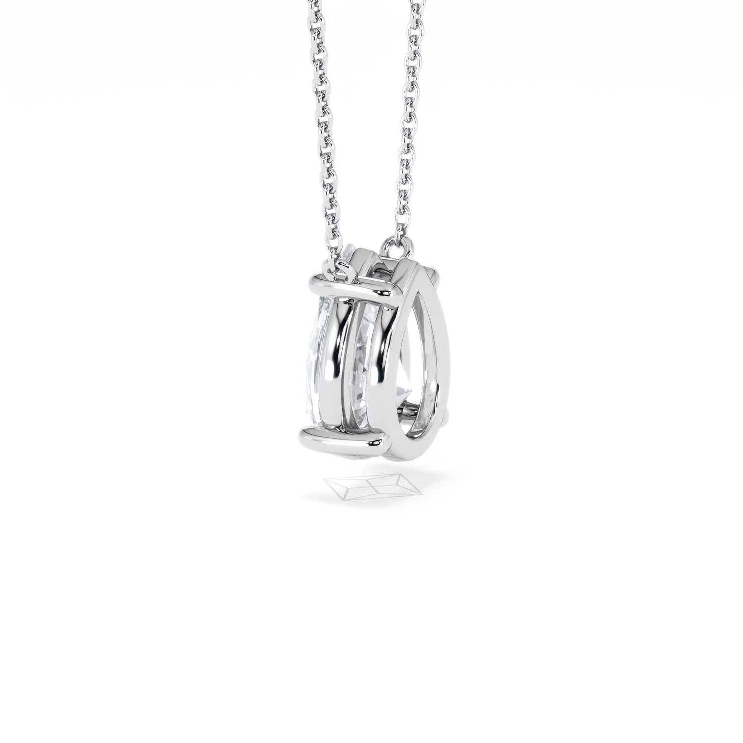 Wanderlust Floating Pear Cut Lab Diamond Solitaire Necklace 2.00ct H/SI in 9K White Gold - Image 63