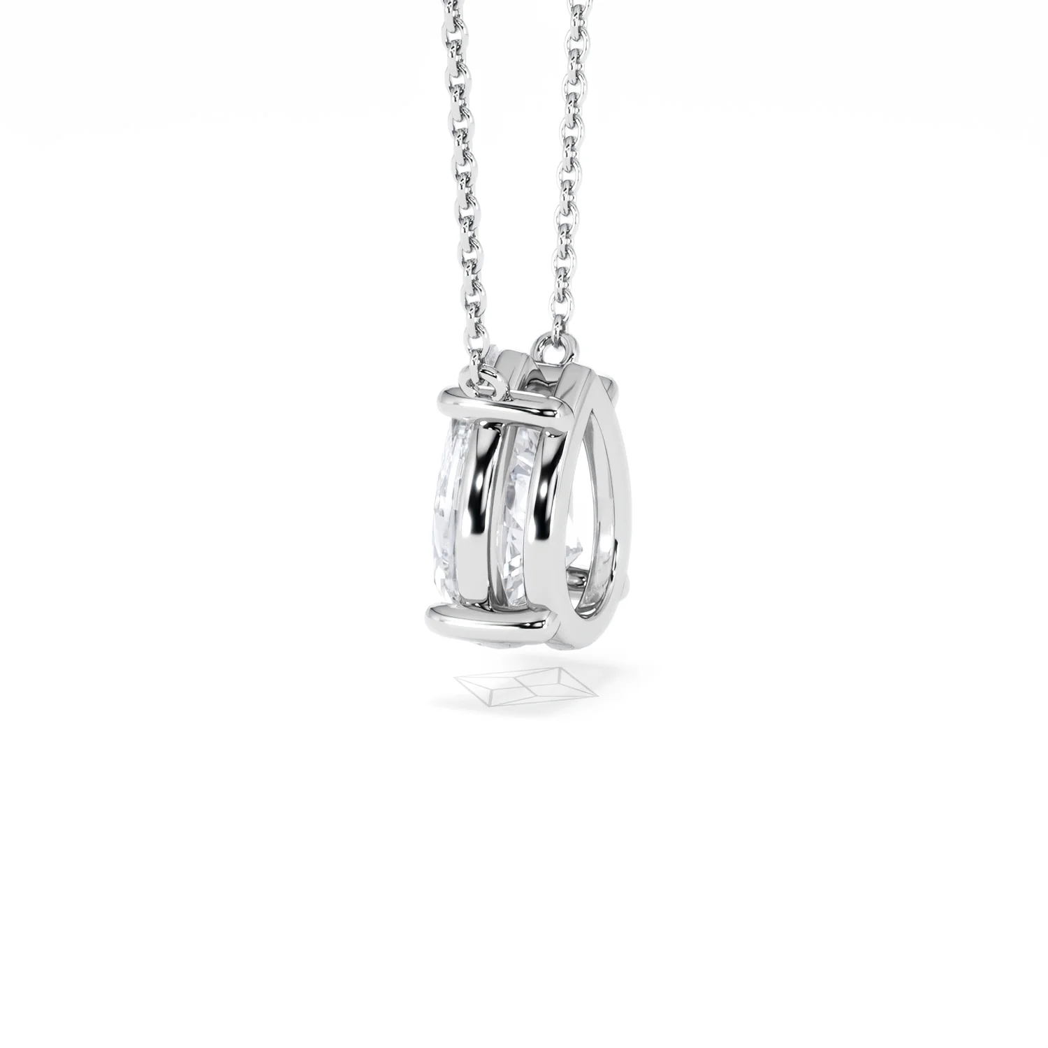 Wanderlust Floating Pear Cut Lab Diamond Solitaire Necklace 2.00ct H/SI in 9K White Gold - Image 64