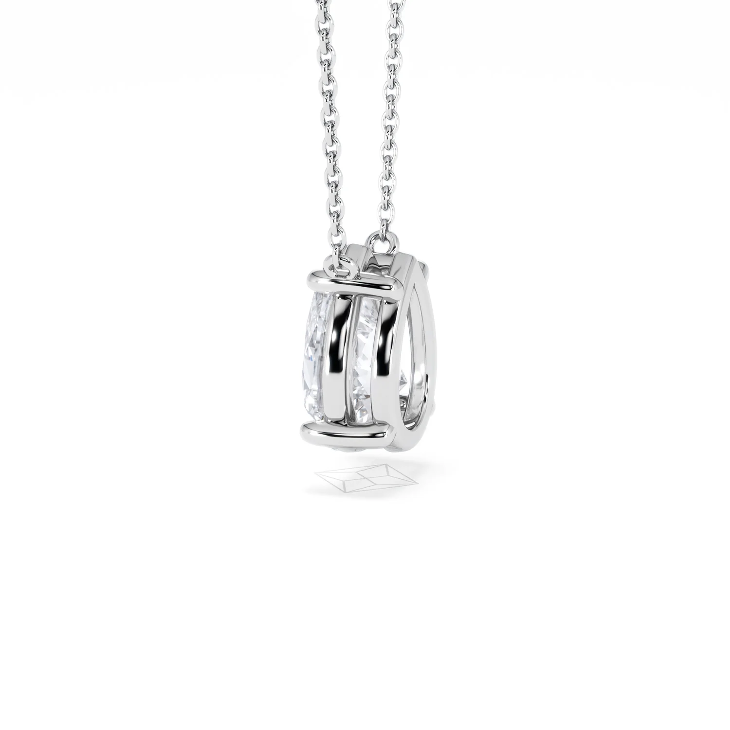 Wanderlust Floating Pear Cut Lab Diamond Solitaire Necklace 2.00ct H/SI in 9K White Gold - Image 65