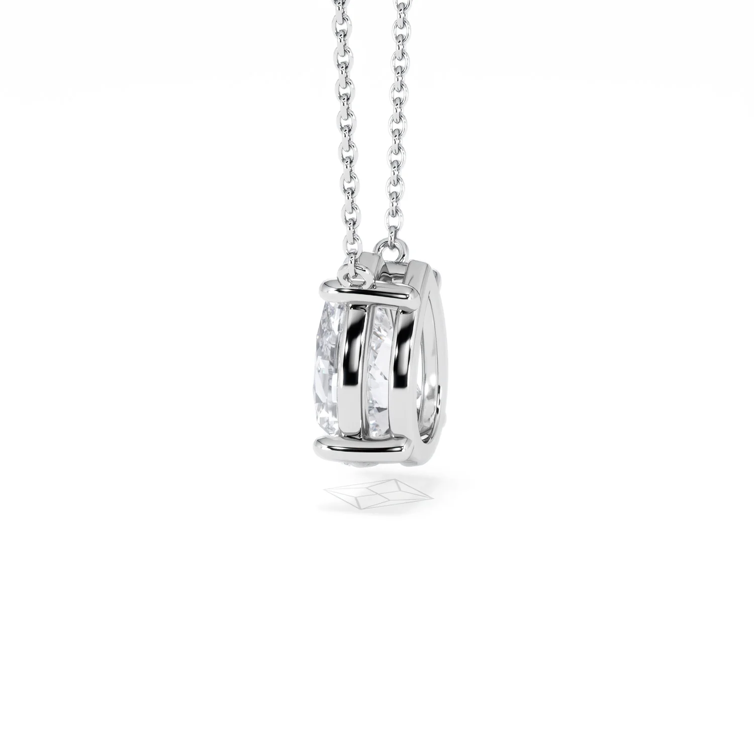 Wanderlust Floating Pear Cut Lab Diamond Solitaire Necklace 2.00ct H/SI in 9K White Gold - Image 66