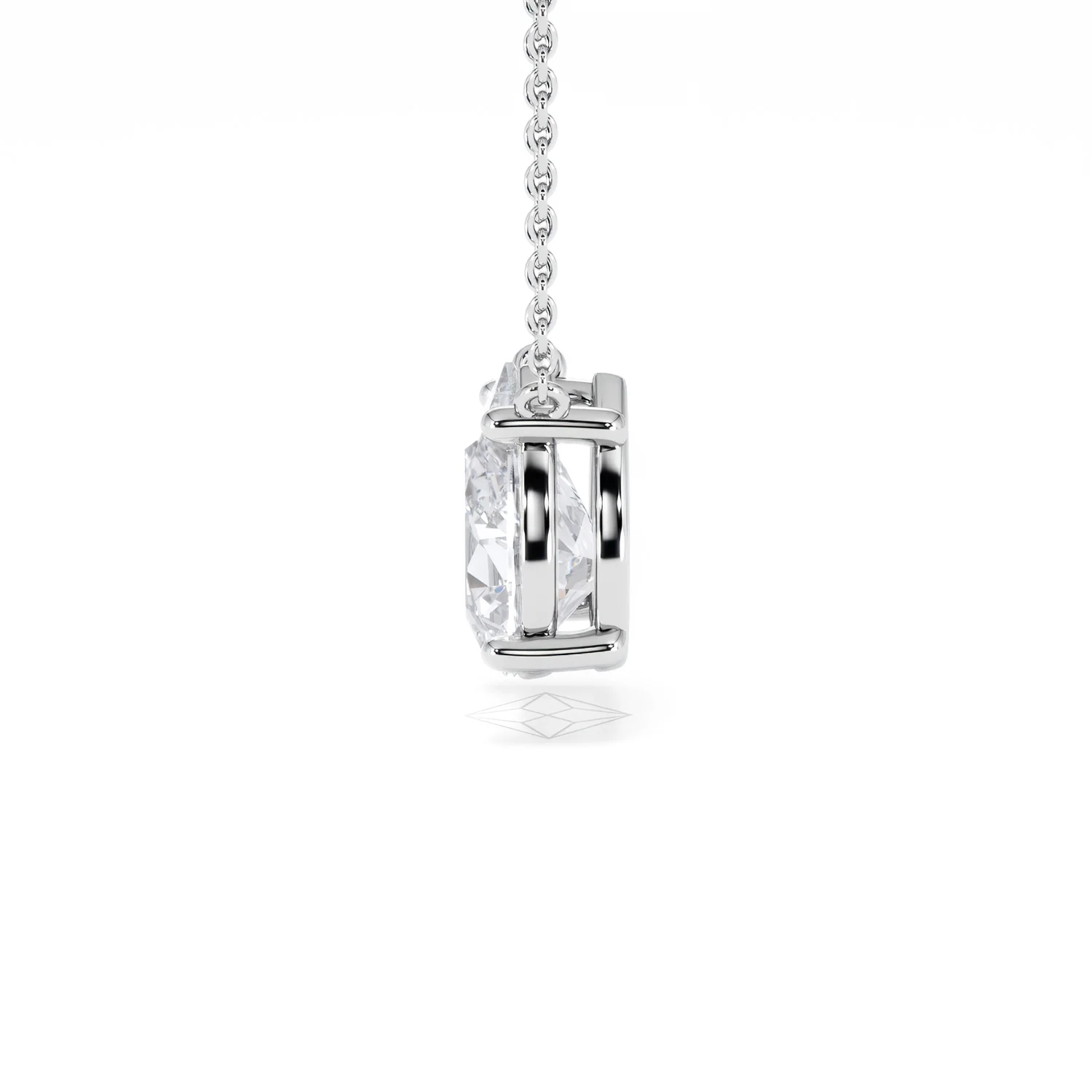 Wanderlust Floating Pear Cut Lab Diamond Solitaire Necklace 2.00ct H/SI in 9K White Gold - Image 70