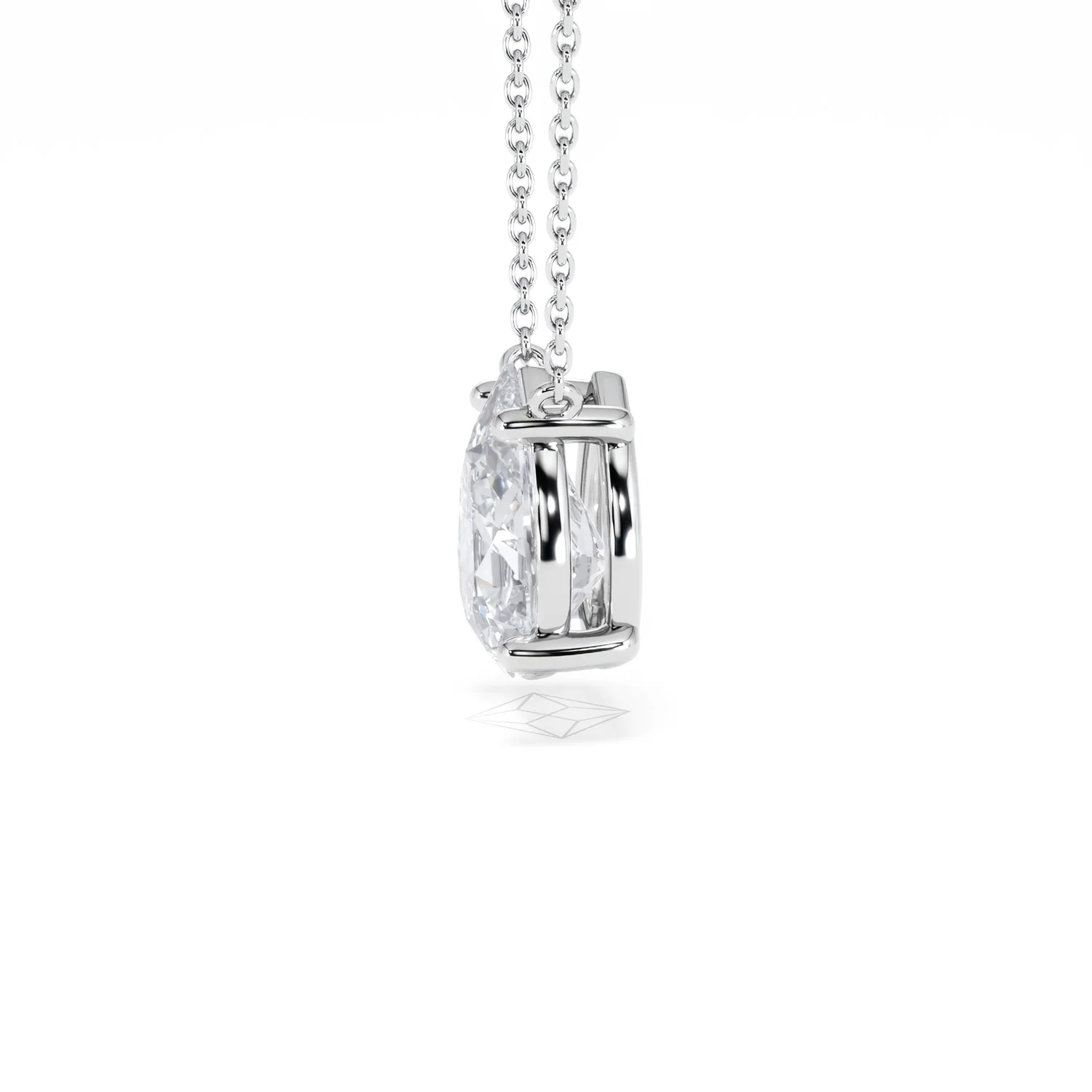 Wanderlust Floating Pear Cut Lab Diamond Solitaire Necklace 2.00ct H/SI in 9K White Gold - Image 72