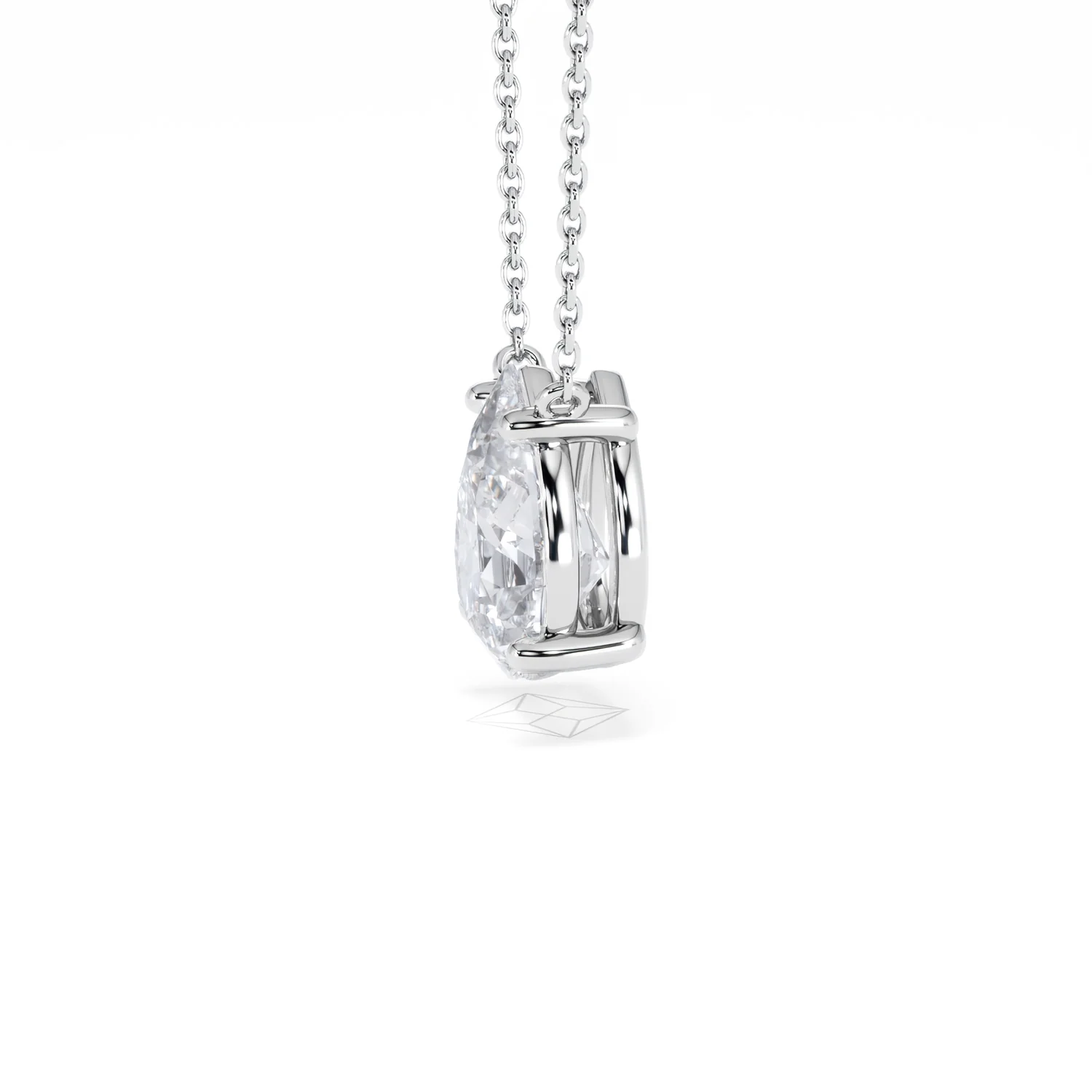 Wanderlust Floating Pear Cut Lab Diamond Solitaire Necklace 2.00ct H/SI in 9K White Gold - Image 73