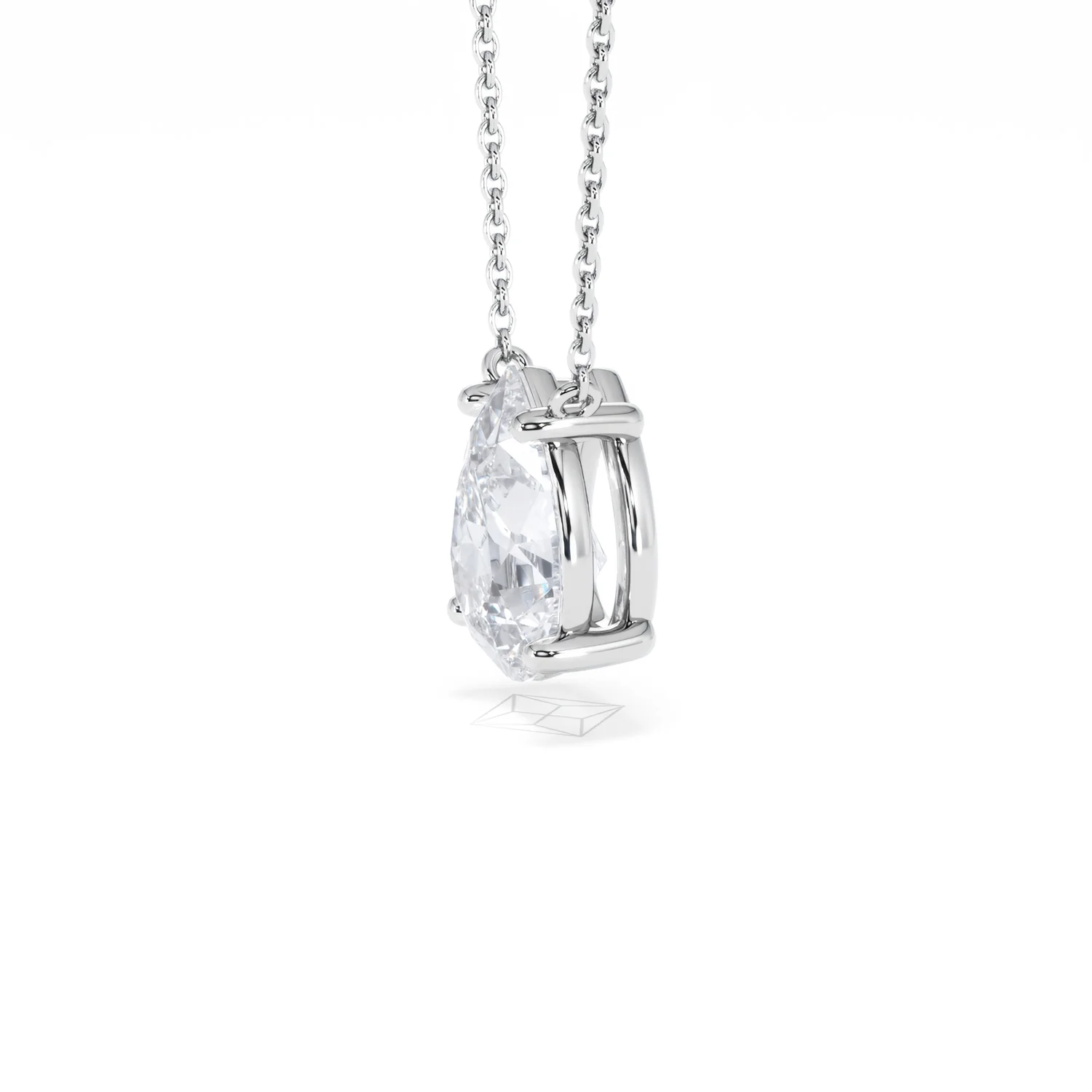 Wanderlust Floating Pear Cut Lab Diamond Solitaire Necklace 2.00ct H/SI in 9K White Gold - Image 75