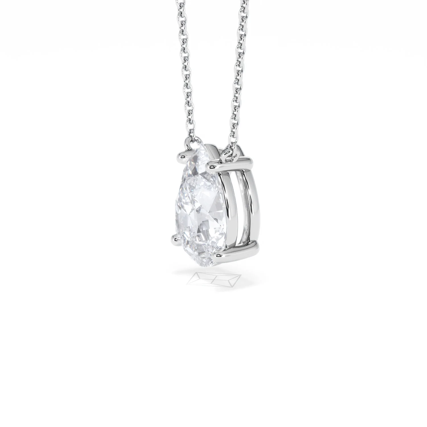 Wanderlust Floating Pear Cut Lab Diamond Solitaire Necklace 2.00ct H/SI in 9K White Gold - Image 77