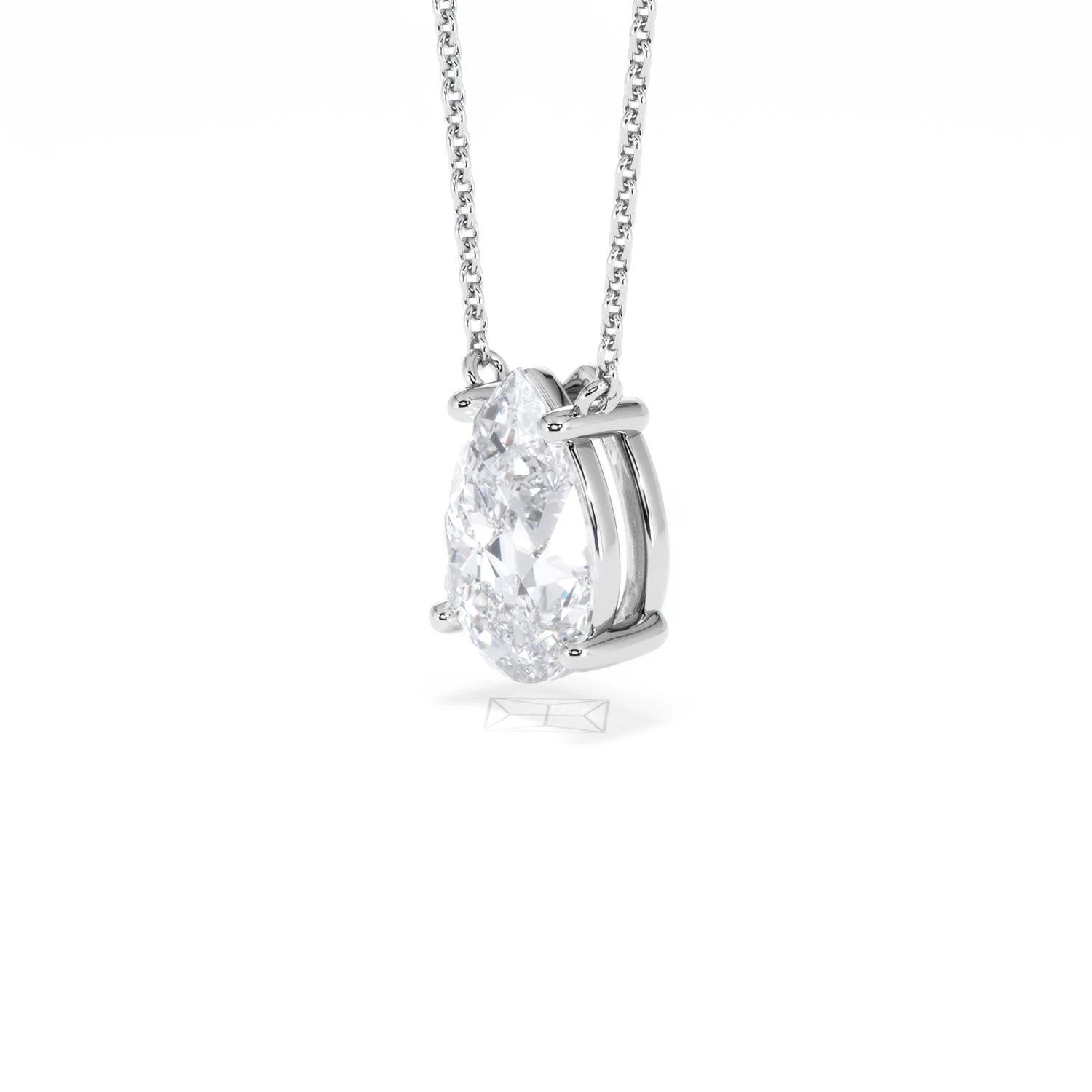 Wanderlust Floating Pear Cut Lab Diamond Solitaire Necklace 2.00ct H/SI in 9K White Gold - Image 79