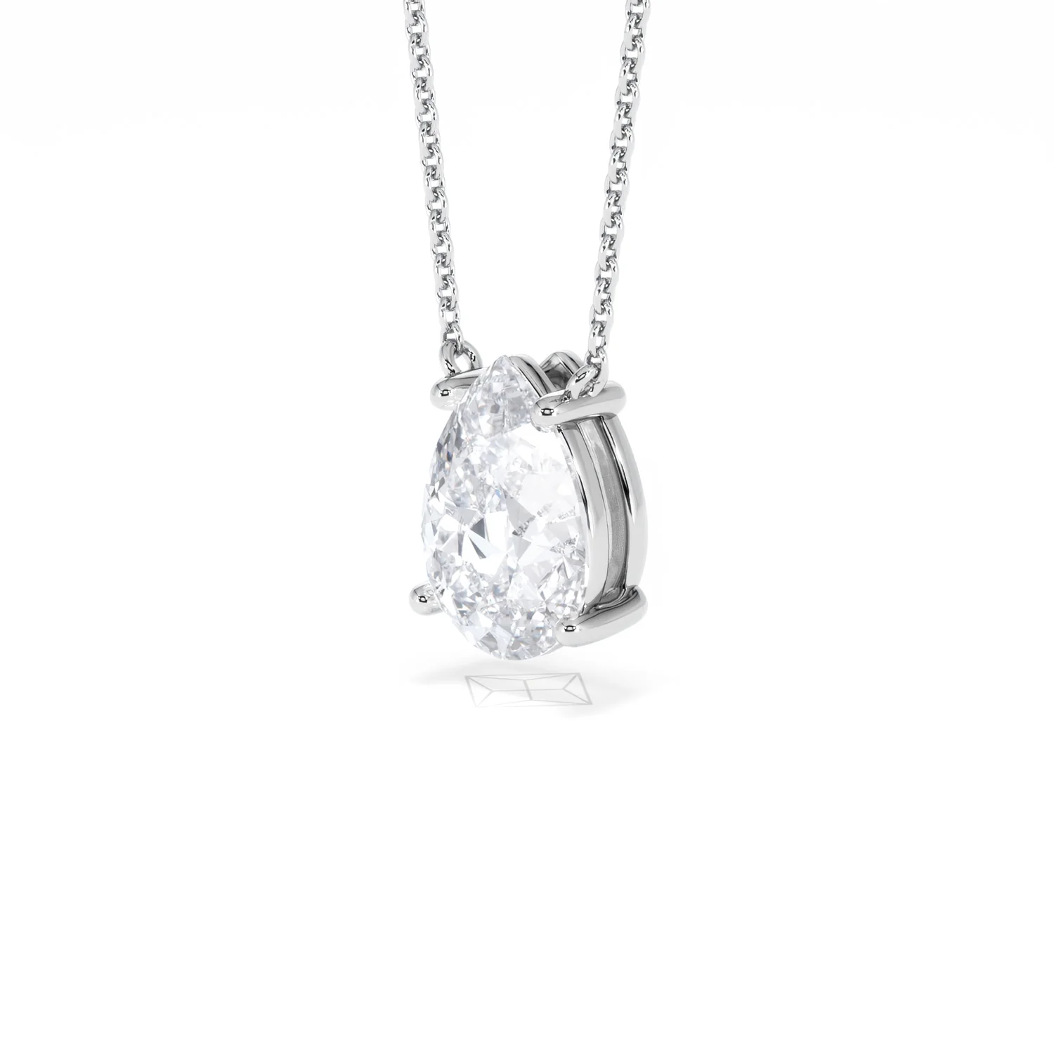 Wanderlust Floating Pear Cut Lab Diamond Solitaire Necklace 2.00ct H/SI in 9K White Gold - Image 81
