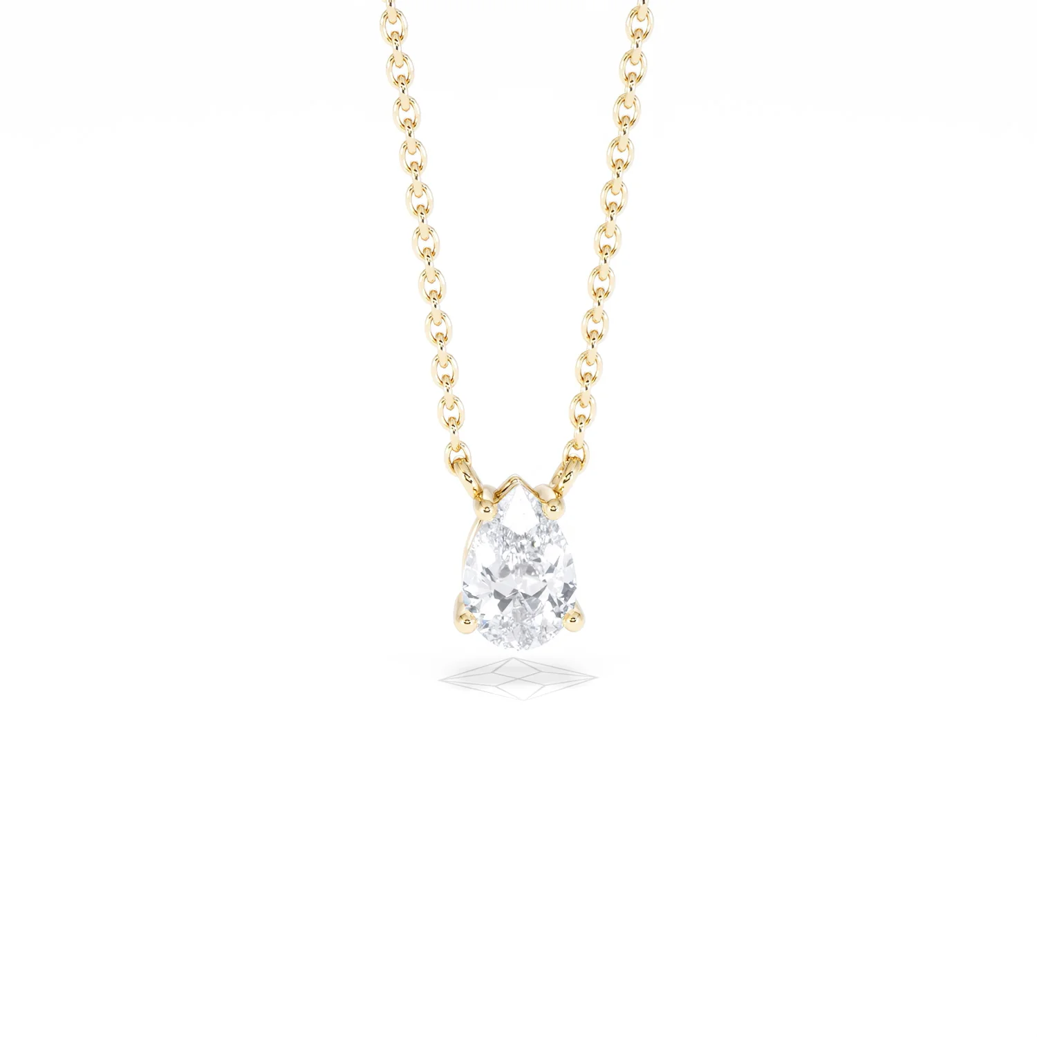 Wanderlust Floating Pear Cut Lab Diamond Solitaire Neclace 0.50ct H/SI in 9K Gold - Image 11