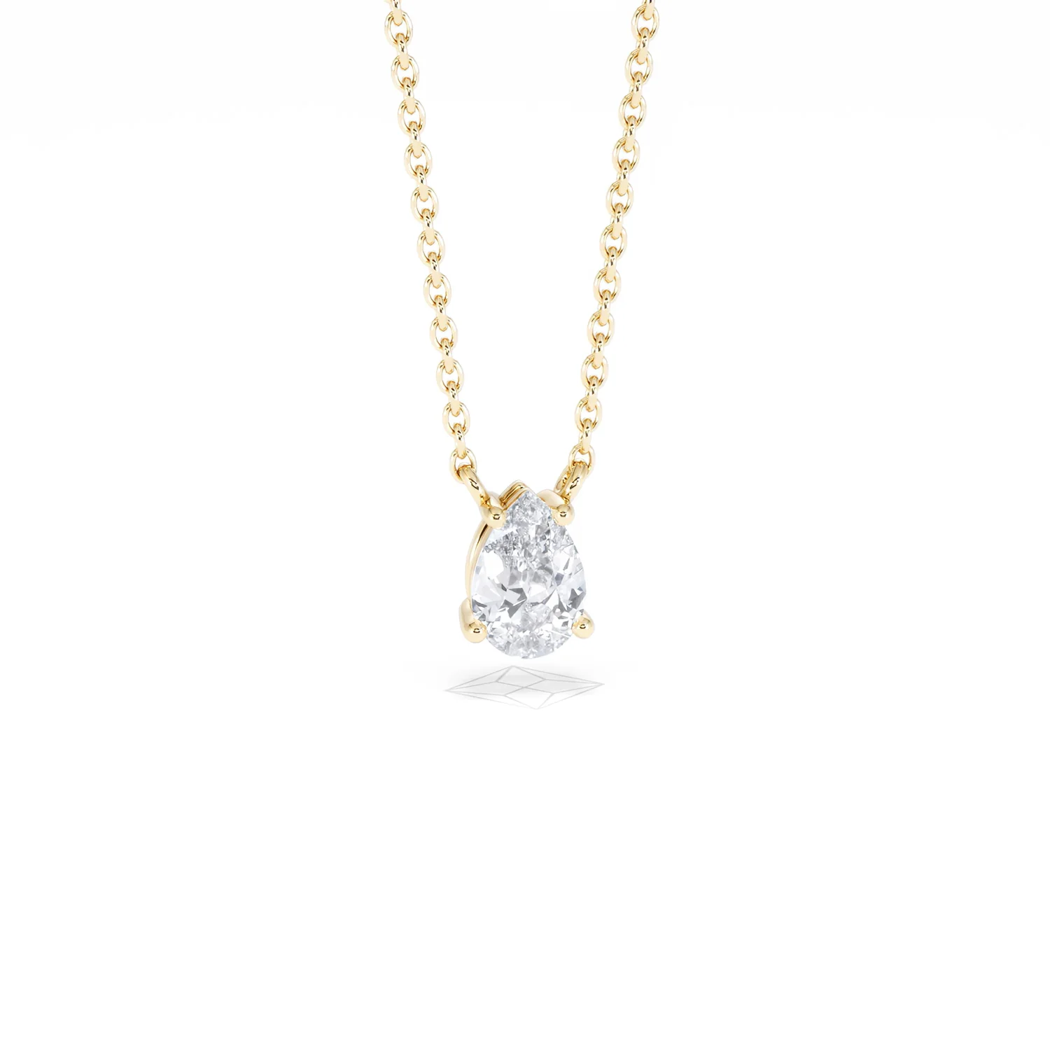 Wanderlust Floating Pear Cut Lab Diamond Solitaire Neclace 0.50ct H/SI in 9K Gold - Image 12