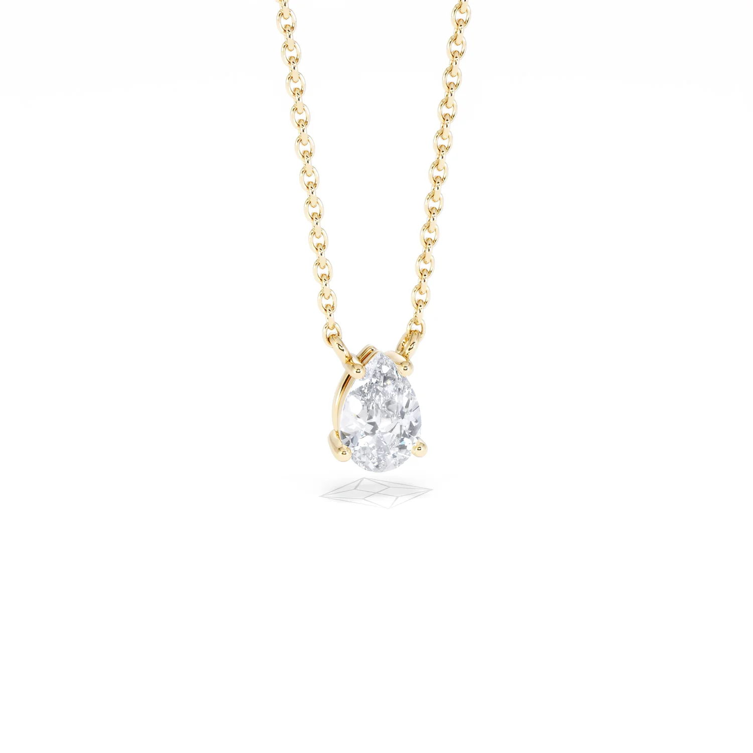 Wanderlust Floating Pear Cut Lab Diamond Solitaire Neclace 0.50ct H/SI in 9K Gold - Image 13