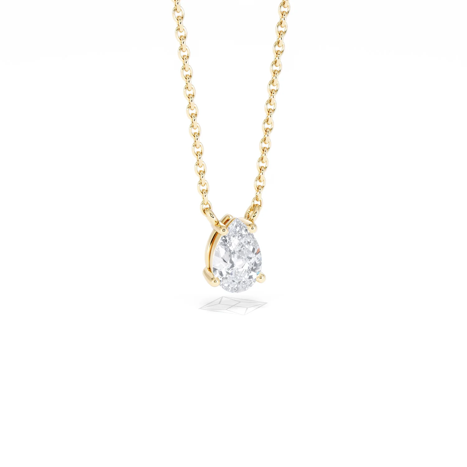 Wanderlust Floating Pear Cut Lab Diamond Solitaire Neclace 0.50ct H/SI in 9K Gold - Image 14