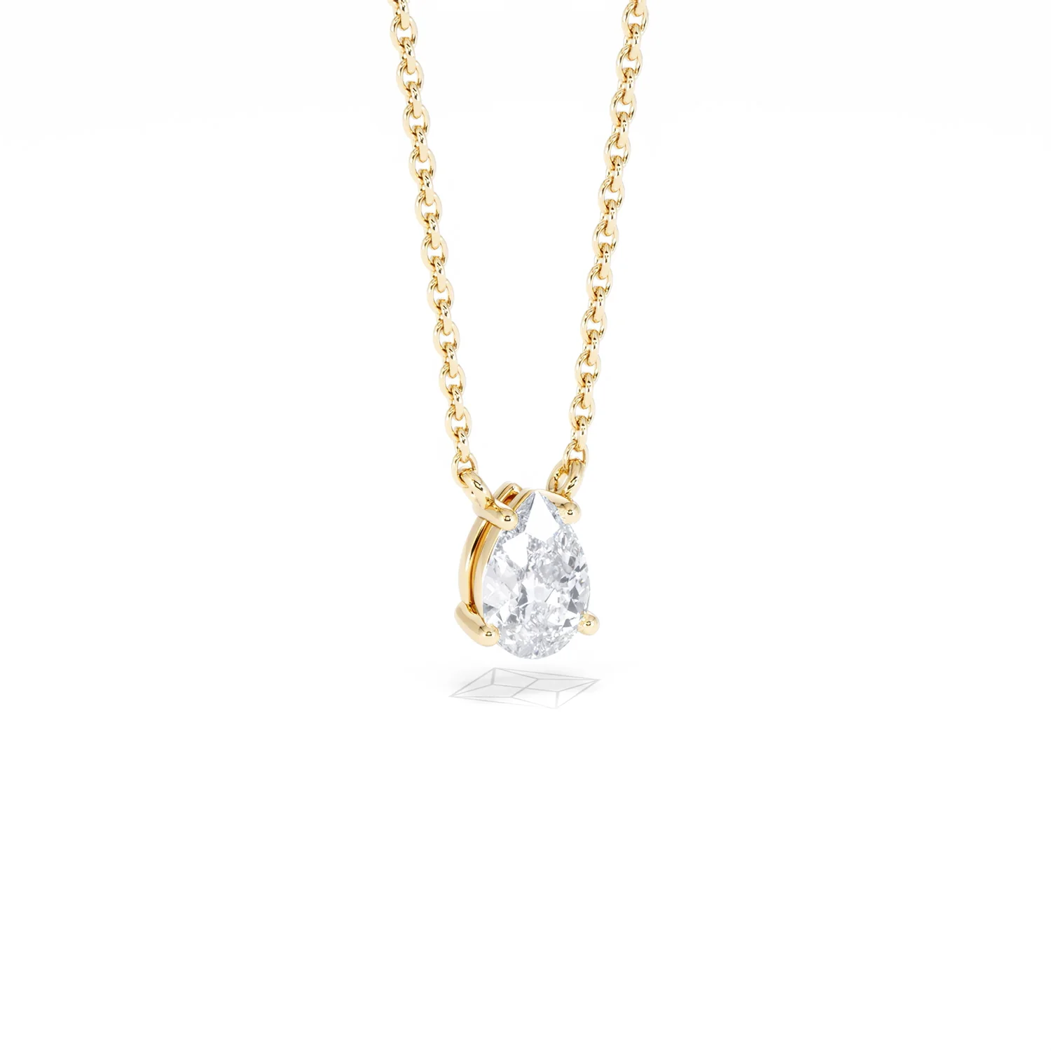 Wanderlust Floating Pear Cut Lab Diamond Solitaire Neclace 0.50ct H/SI in 9K Gold - Image 15