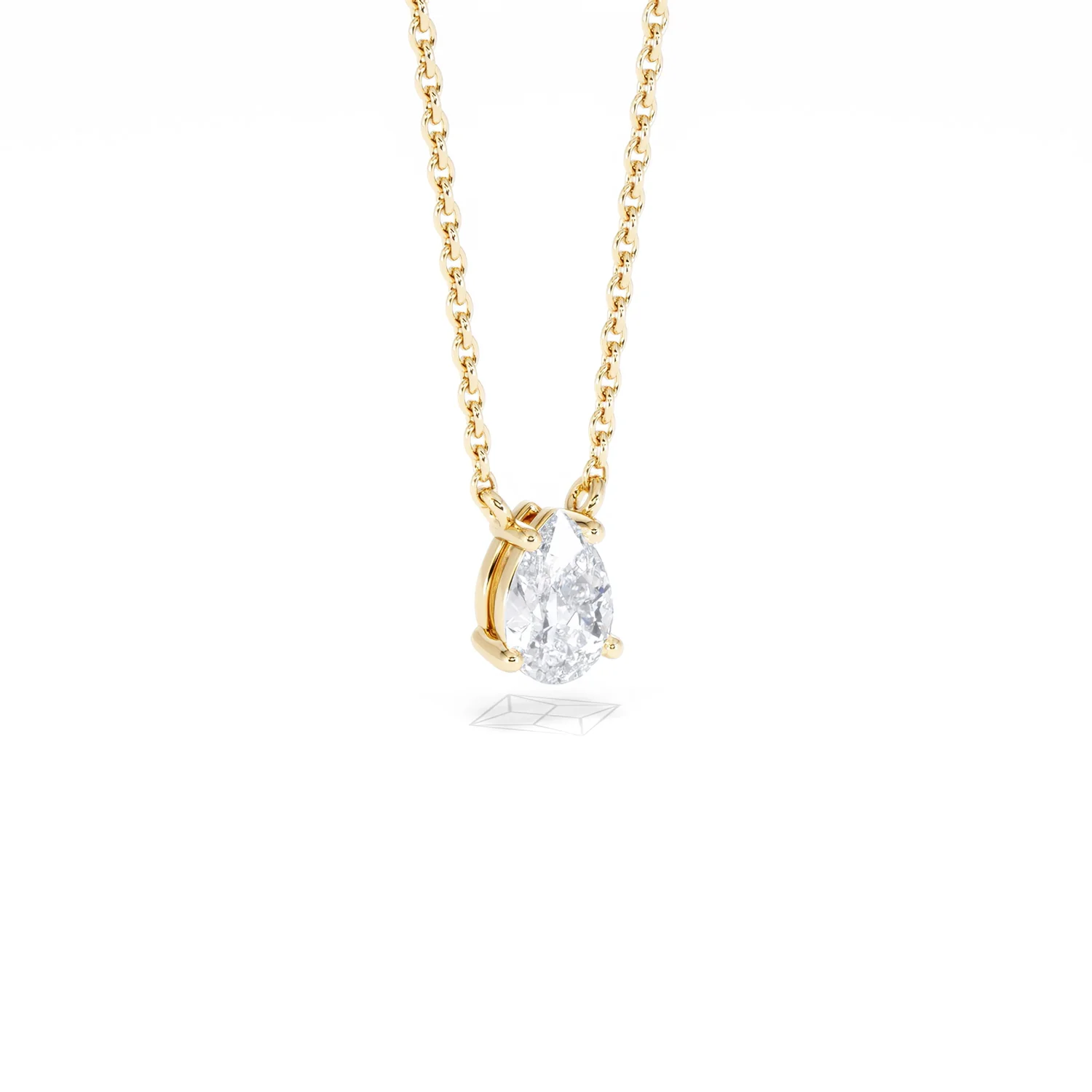Wanderlust Floating Pear Cut Lab Diamond Solitaire Neclace 0.50ct H/SI in 9K Gold - Image 16