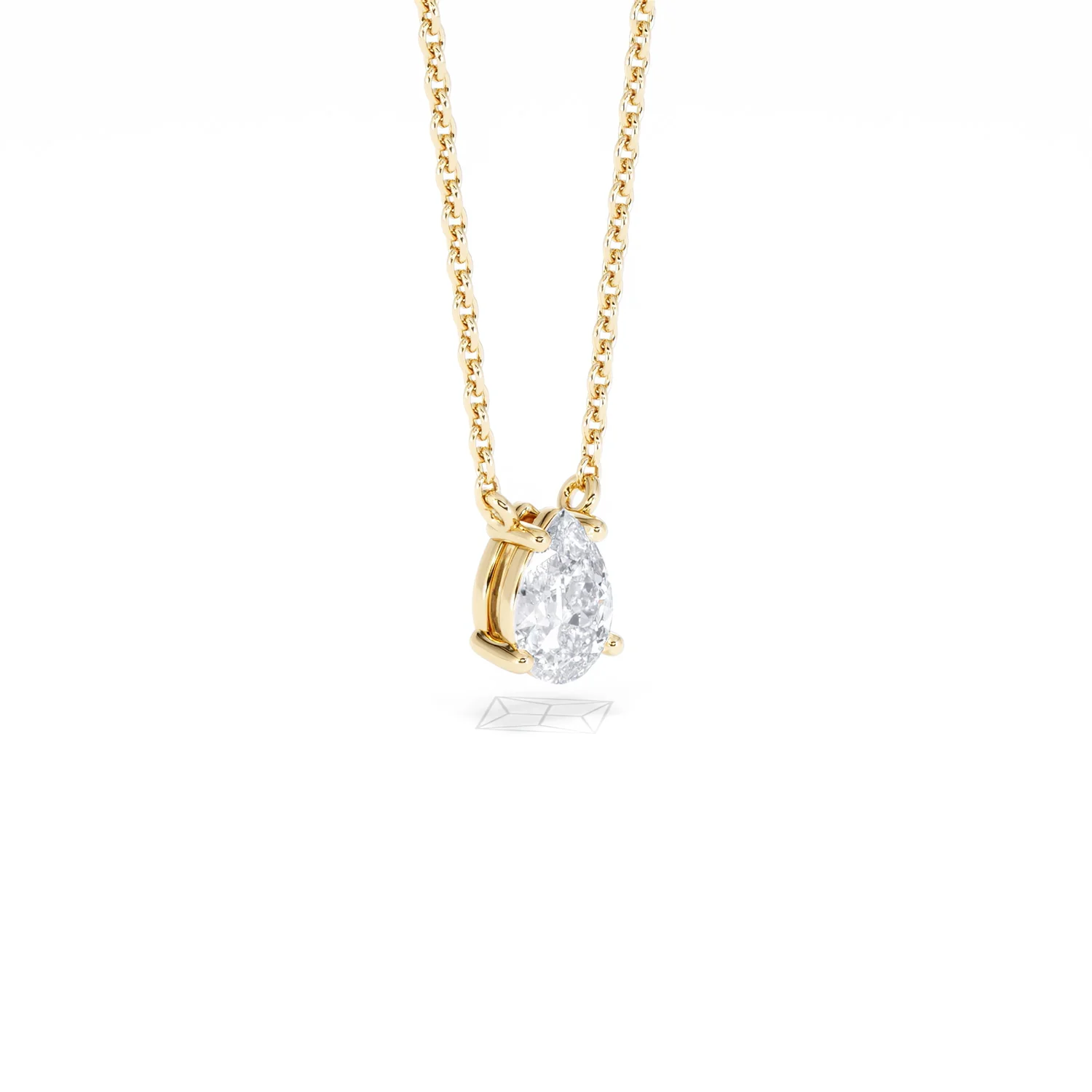 Wanderlust Floating Pear Cut Lab Diamond Solitaire Neclace 0.50ct H/SI in 9K Gold - Image 18