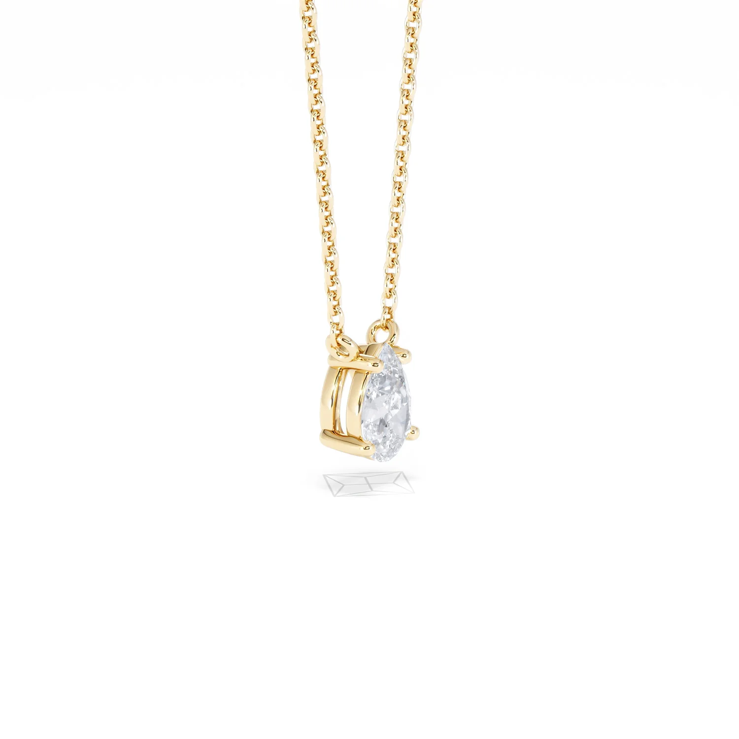 Wanderlust Floating Pear Cut Lab Diamond Solitaire Neclace 0.50ct H/SI in 9K Gold - Image 22