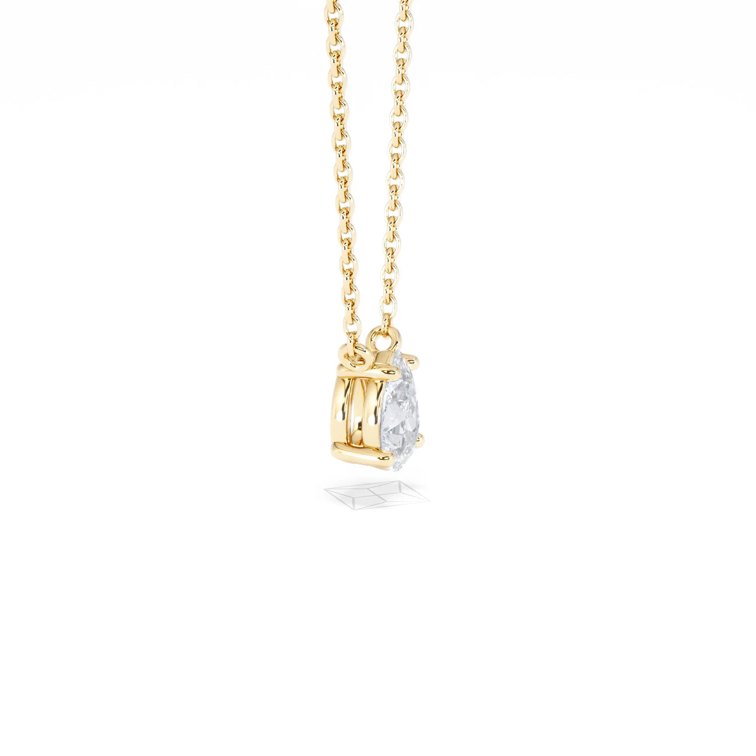 Wanderlust Floating Pear Cut Lab Diamond Solitaire Neclace 0.50ct H/SI in 9K Gold - Image 25