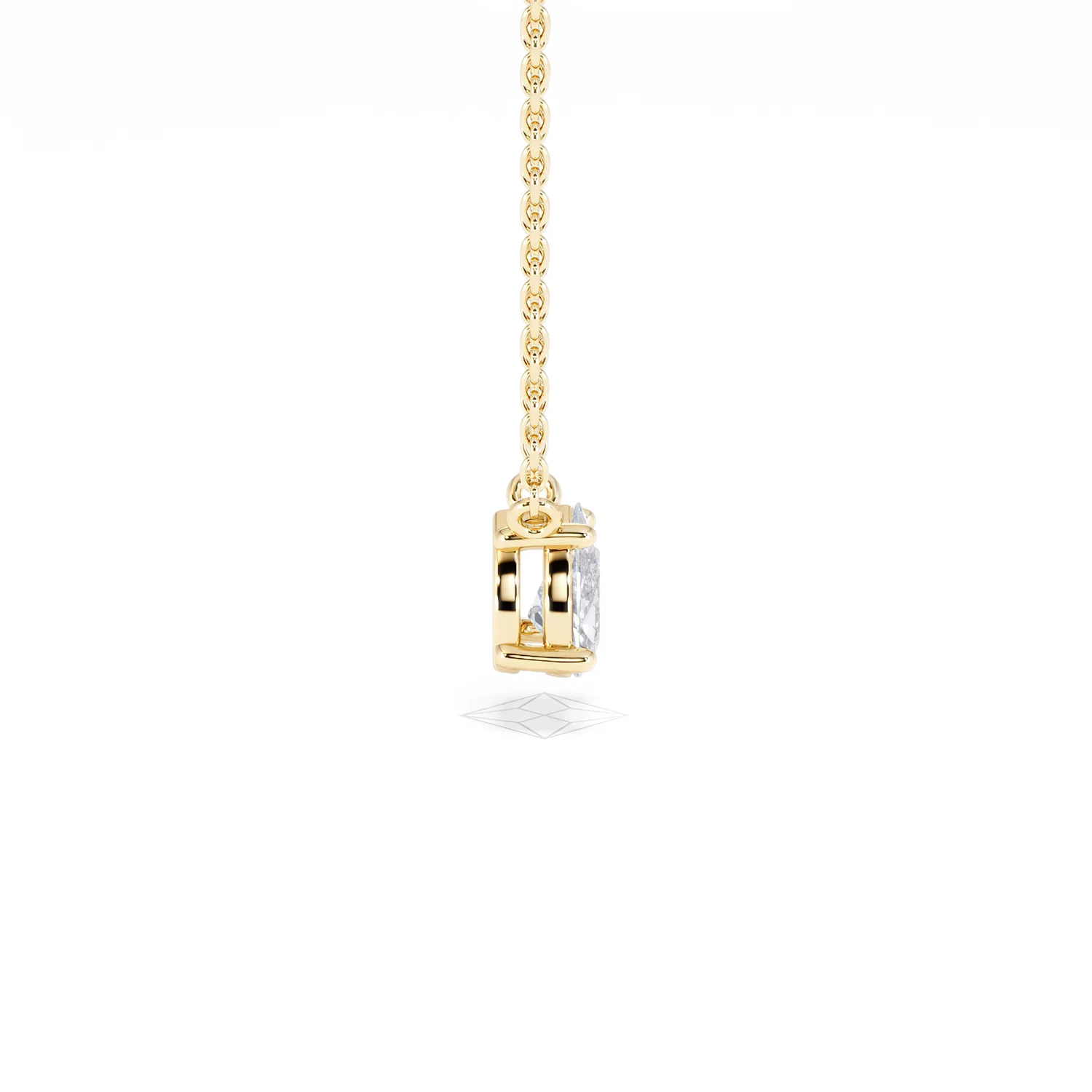 Wanderlust Floating Pear Cut Lab Diamond Solitaire Neclace 0.50ct H/SI in 9K Gold - Image 30