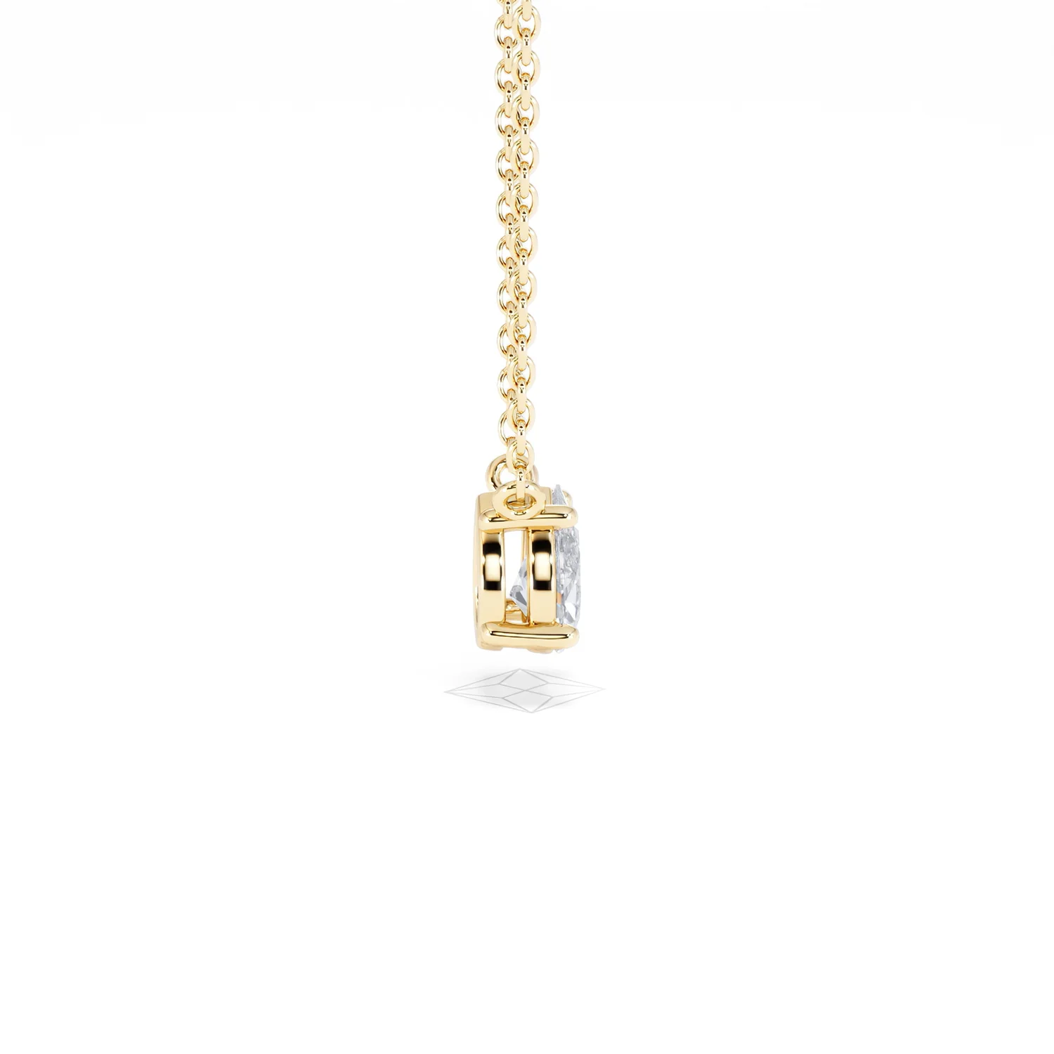 Wanderlust Floating Pear Cut Lab Diamond Solitaire Neclace 0.50ct H/SI in 9K Gold - Image 31