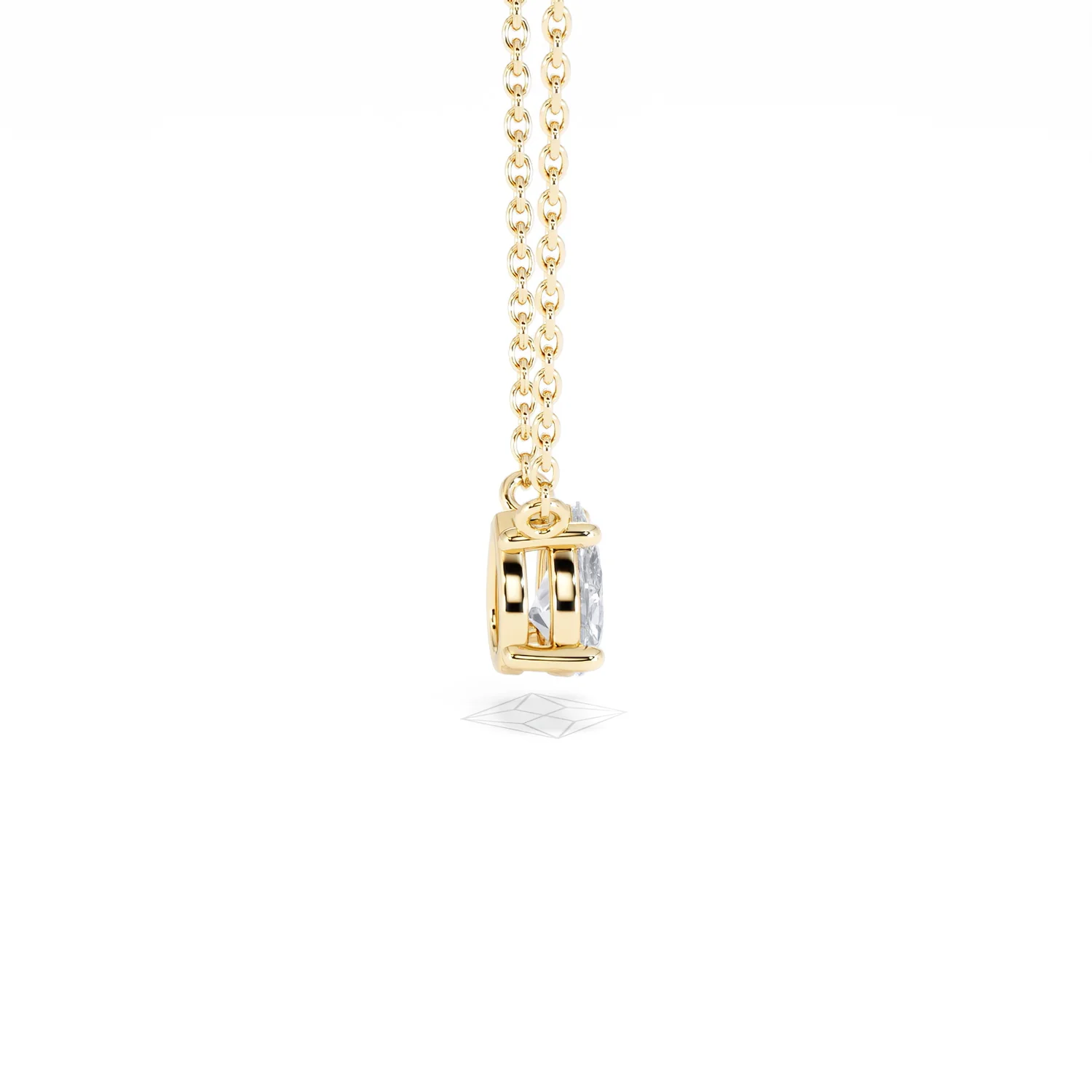 Wanderlust Floating Pear Cut Lab Diamond Solitaire Neclace 0.50ct H/SI in 9K Gold - Image 32