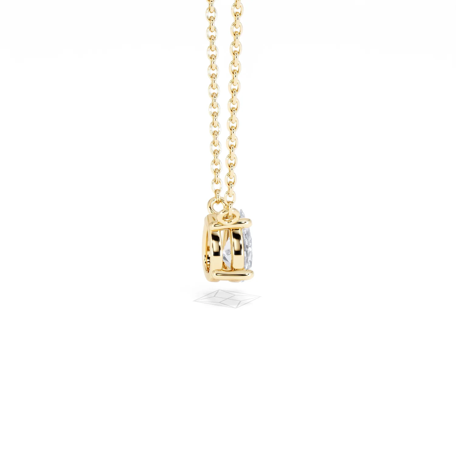Wanderlust Floating Pear Cut Lab Diamond Solitaire Neclace 0.50ct H/SI in 9K Gold - Image 33