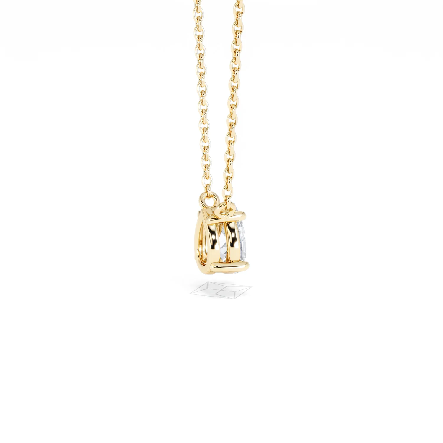 Wanderlust Floating Pear Cut Lab Diamond Solitaire Neclace 0.50ct H/SI in 9K Gold - Image 35