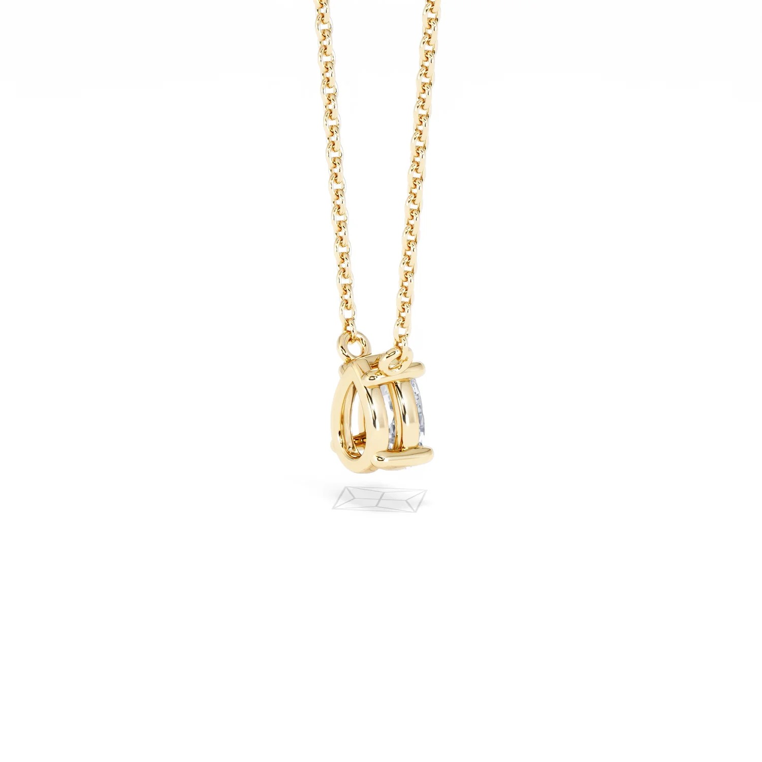 Wanderlust Floating Pear Cut Lab Diamond Solitaire Neclace 0.50ct H/SI in 9K Gold - Image 38