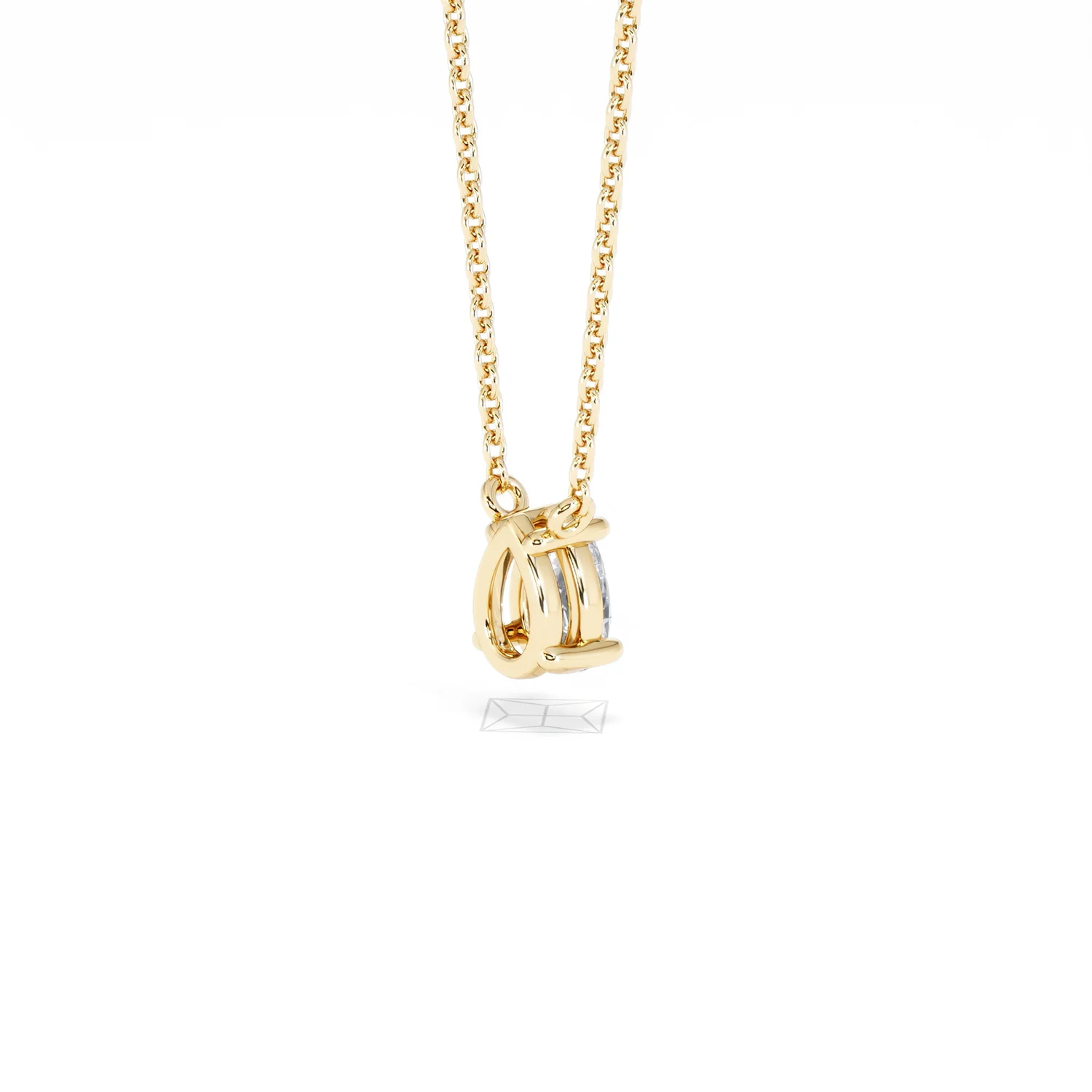 Wanderlust Floating Pear Cut Lab Diamond Solitaire Neclace 0.50ct H/SI in 9K Gold - Image 39