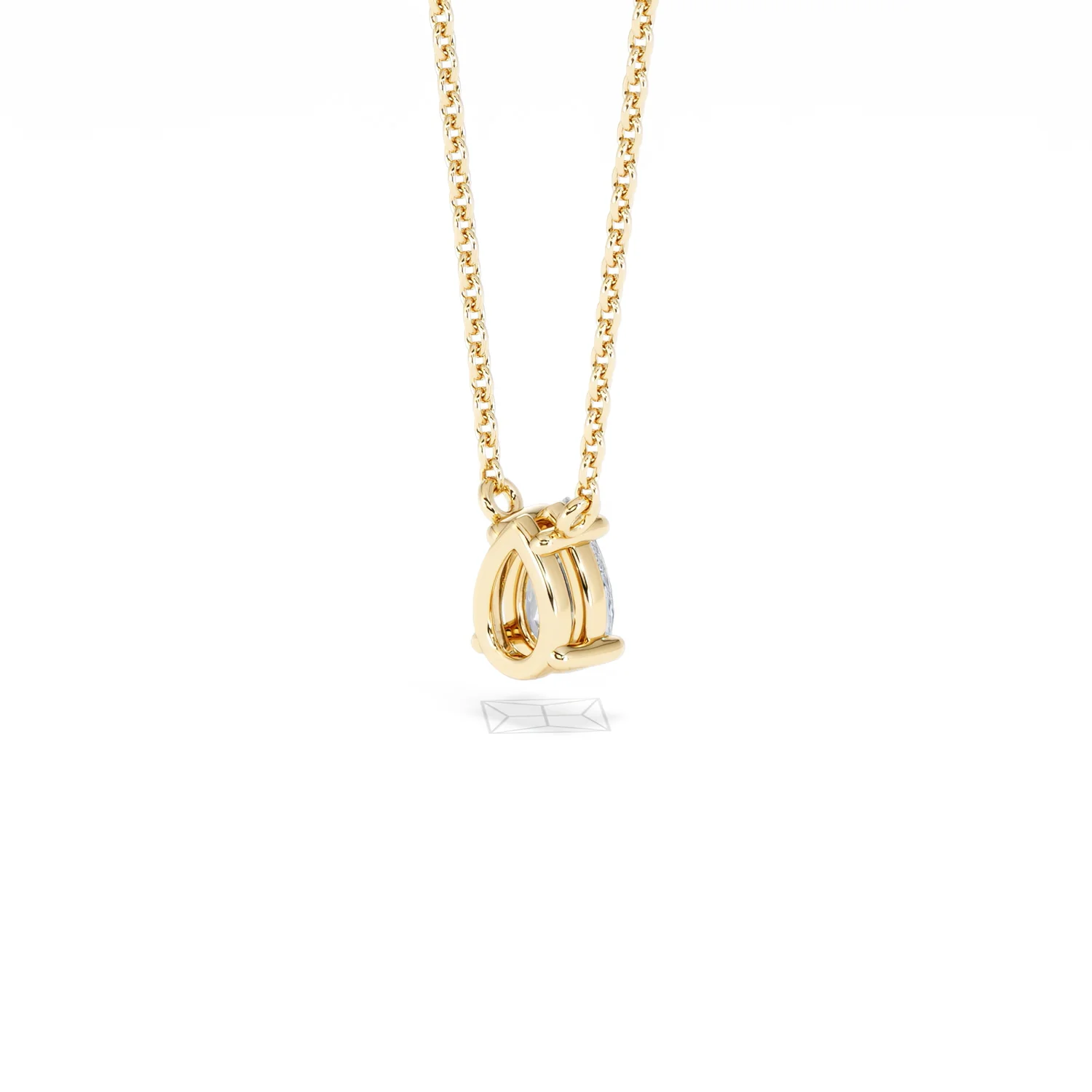 Wanderlust Floating Pear Cut Lab Diamond Solitaire Neclace 0.50ct H/SI in 9K Gold - Image 41