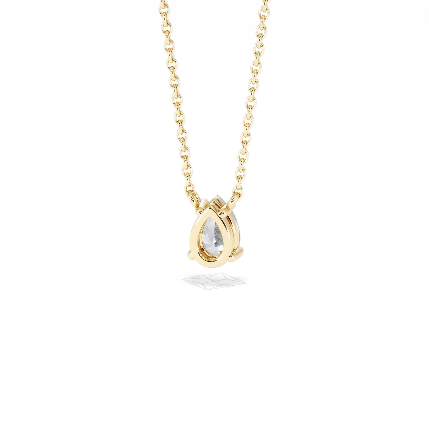 Wanderlust Floating Pear Cut Lab Diamond Solitaire Neclace 0.50ct H/SI in 9K Gold - Image 47