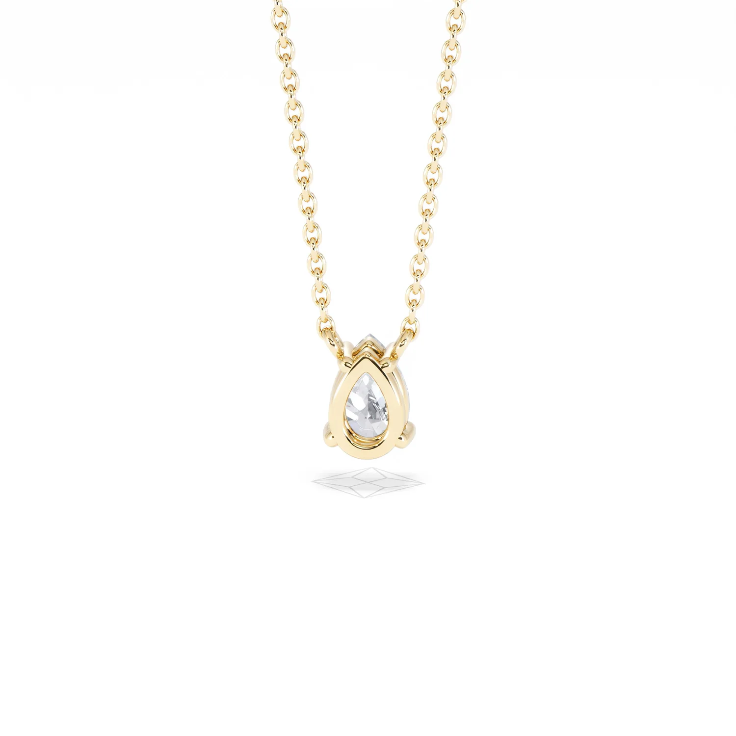 Wanderlust Floating Pear Cut Lab Diamond Solitaire Neclace 0.50ct H/SI in 9K Gold - Image 49