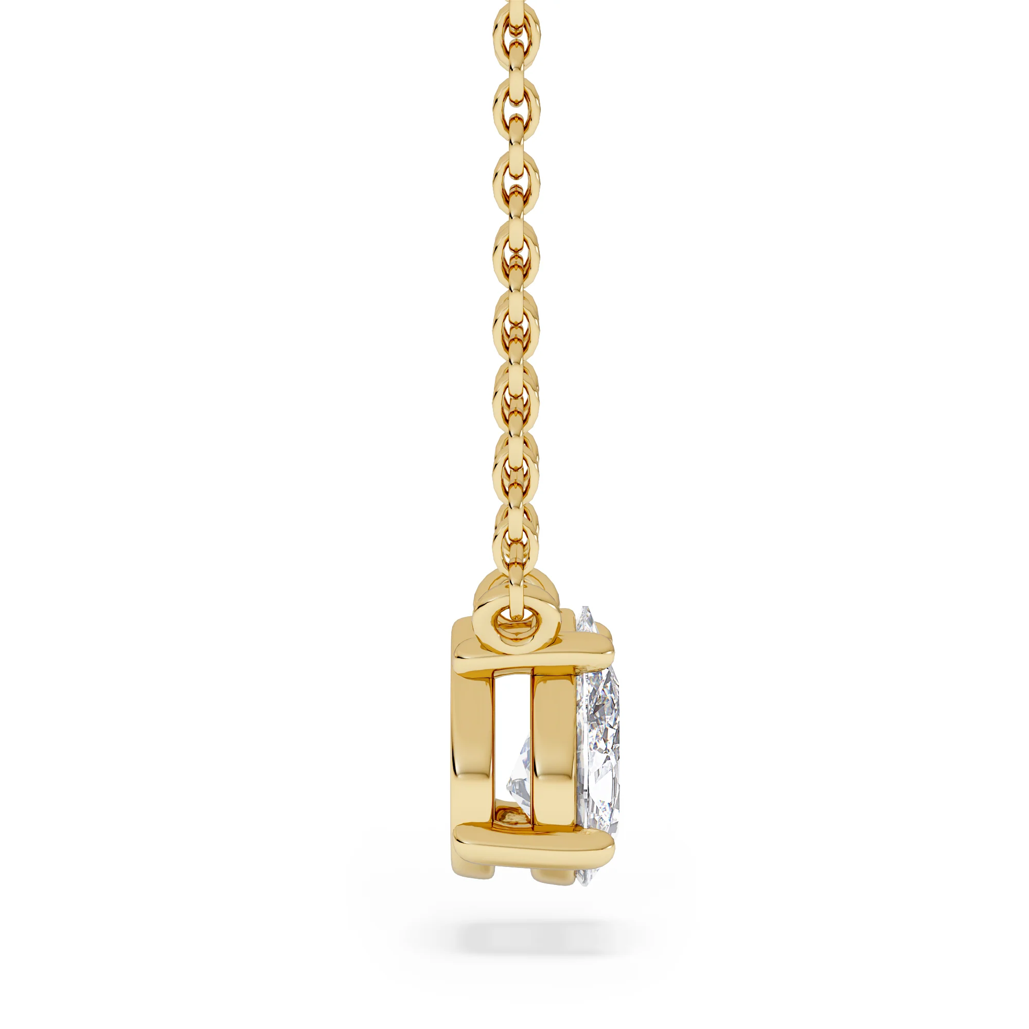 Wanderlust Floating Pear Cut Lab Diamond Solitaire Neclace 0.50ct H/SI in 9K Gold - Image 5