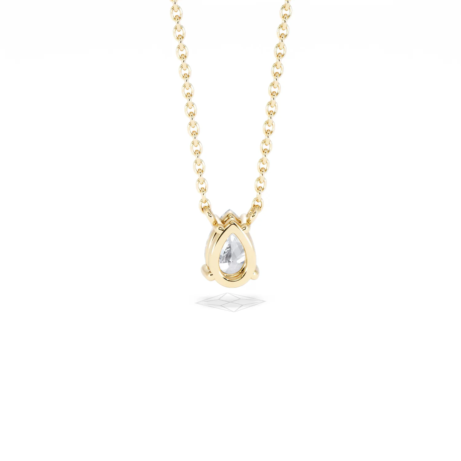Wanderlust Floating Pear Cut Lab Diamond Solitaire Neclace 0.50ct H/SI in 9K Gold - Image 51