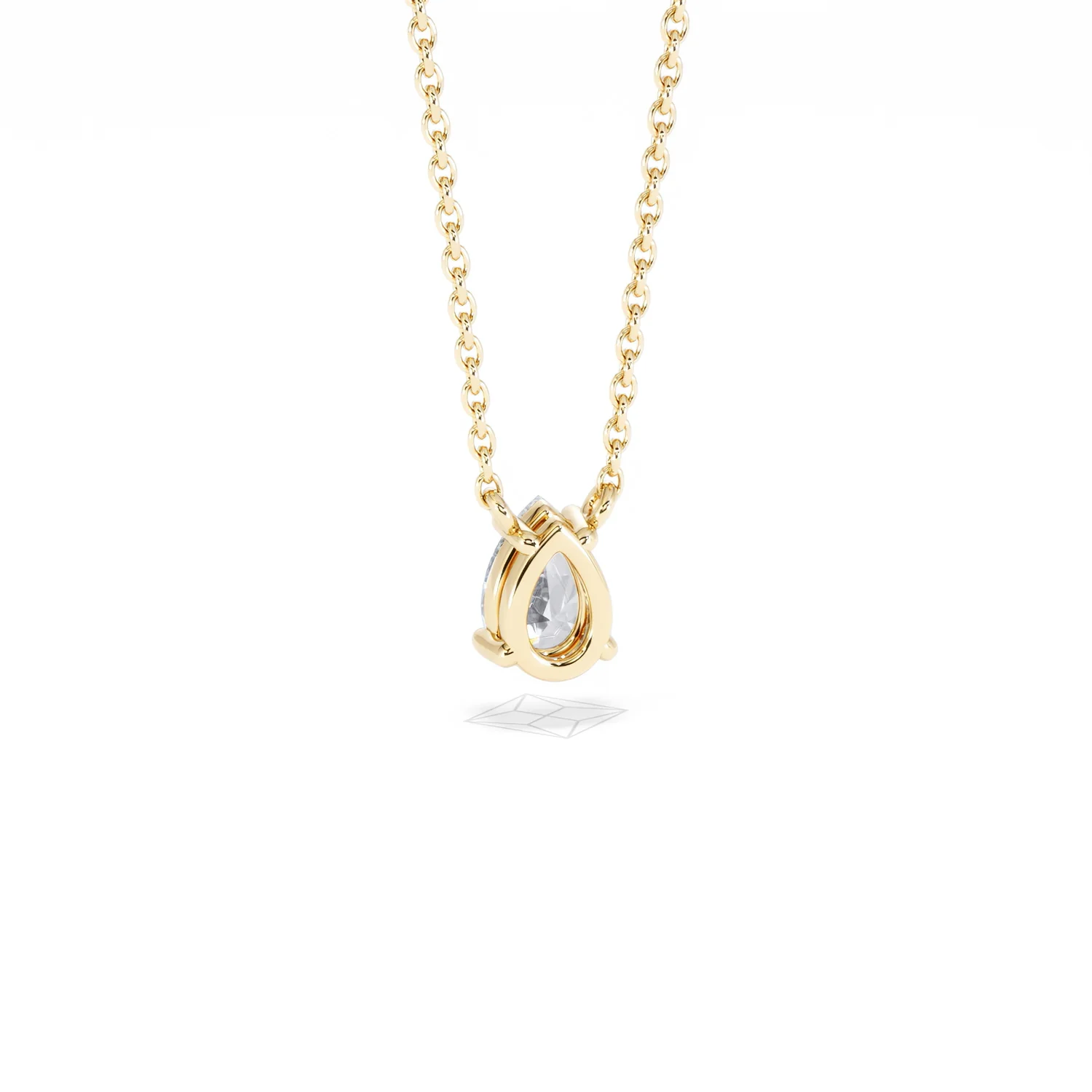 Wanderlust Floating Pear Cut Lab Diamond Solitaire Neclace 0.50ct H/SI in 9K Gold - Image 53