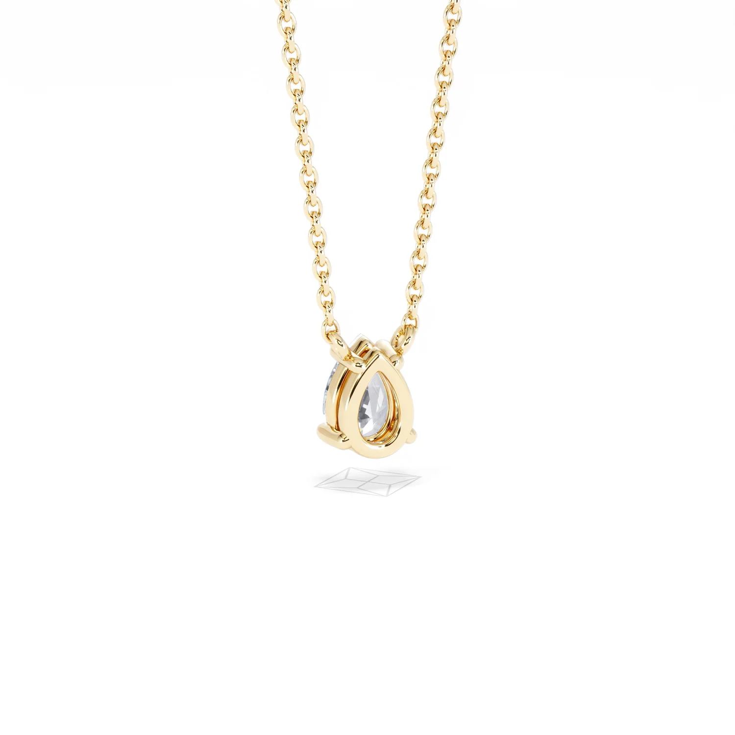 Wanderlust Floating Pear Cut Lab Diamond Solitaire Neclace 0.50ct H/SI in 9K Gold - Image 54