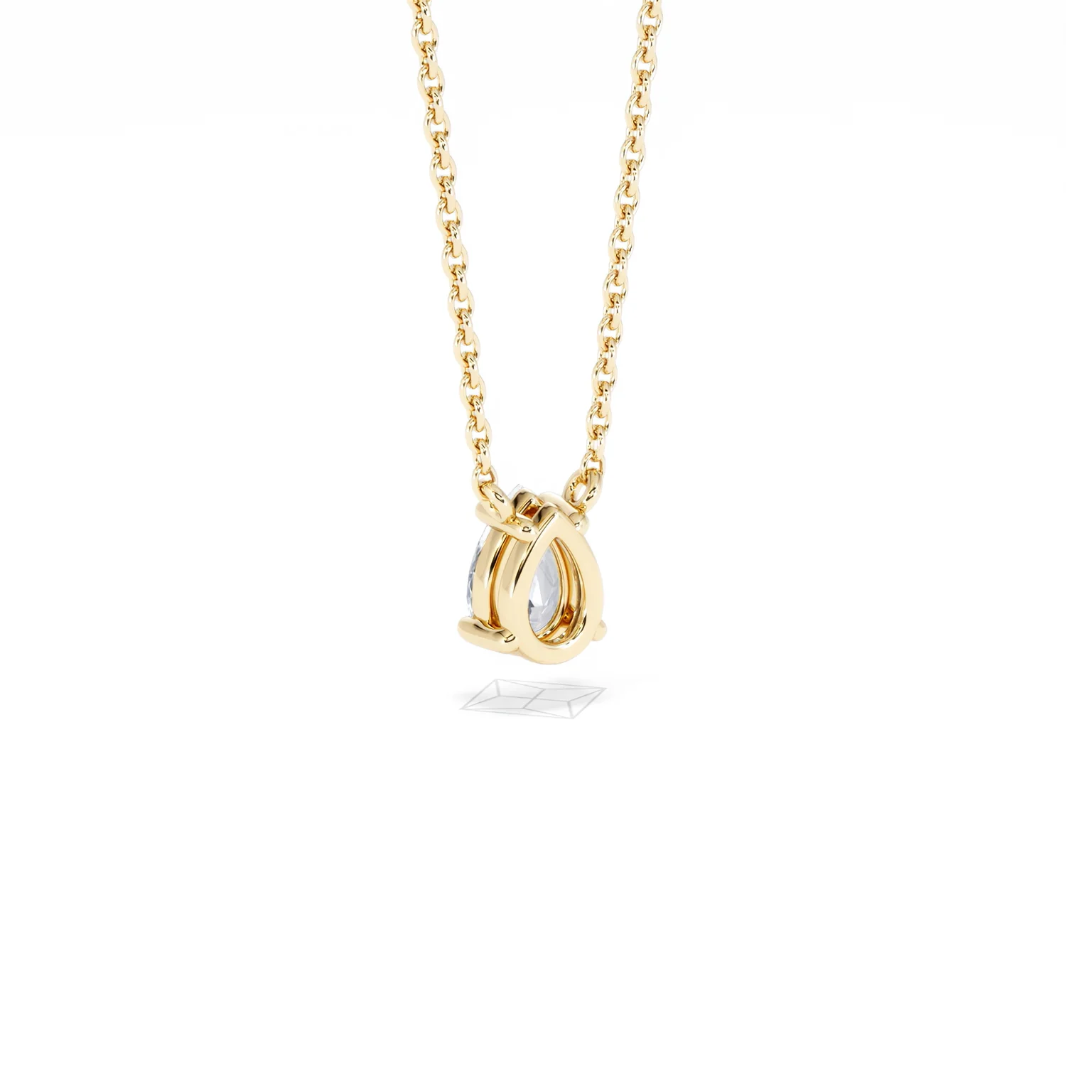 Wanderlust Floating Pear Cut Lab Diamond Solitaire Neclace 0.50ct H/SI in 9K Gold - Image 56