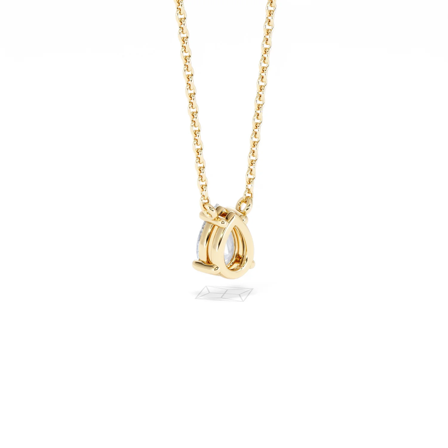 Wanderlust Floating Pear Cut Lab Diamond Solitaire Neclace 0.50ct H/SI in 9K Gold - Image 57