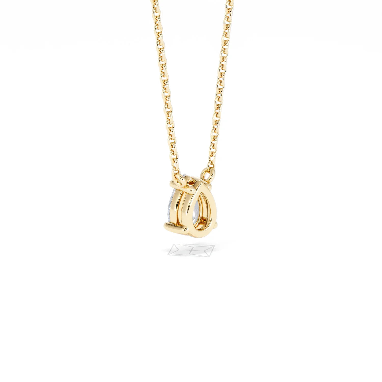 Wanderlust Floating Pear Cut Lab Diamond Solitaire Neclace 0.50ct H/SI in 9K Gold - Image 58
