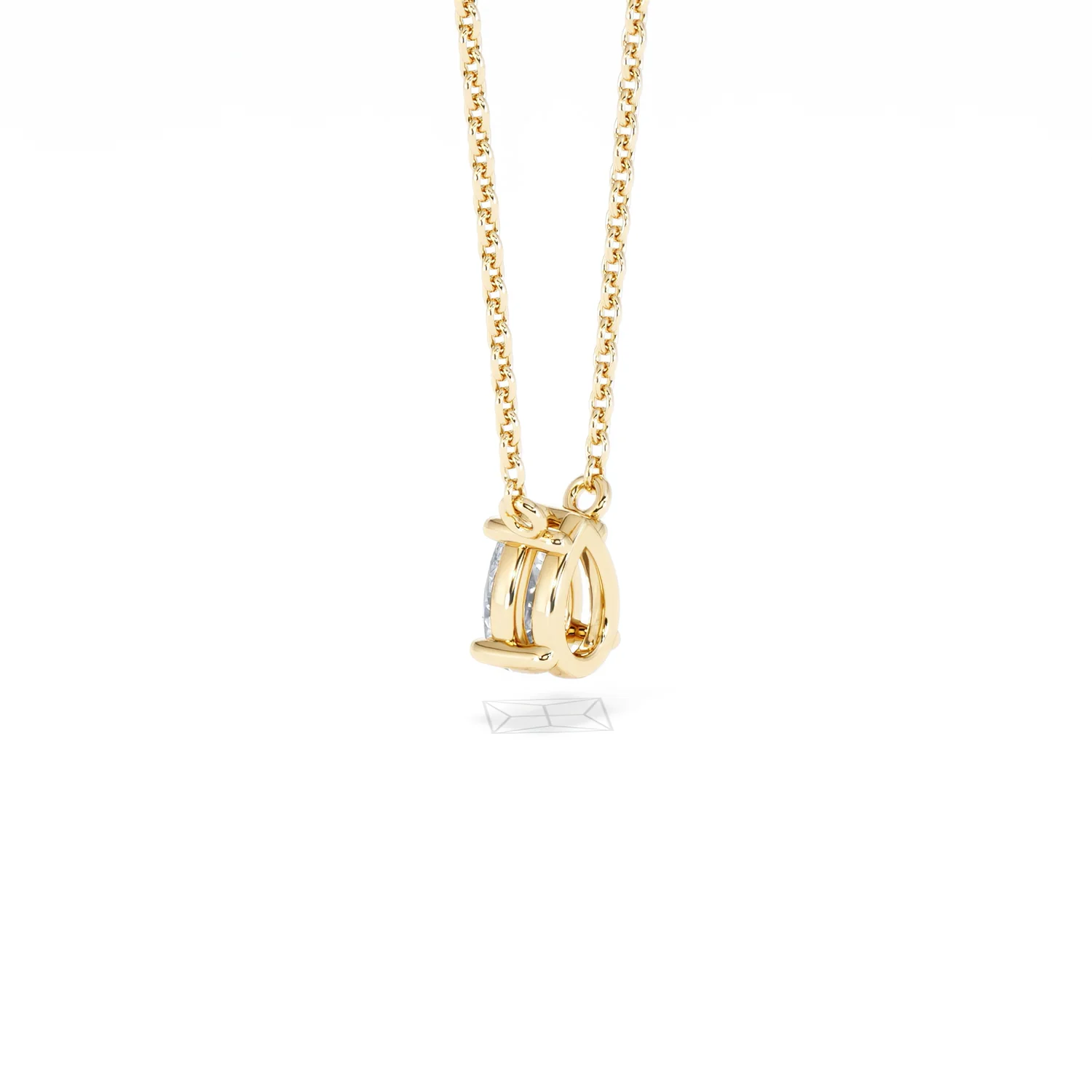 Wanderlust Floating Pear Cut Lab Diamond Solitaire Neclace 0.50ct H/SI in 9K Gold - Image 61