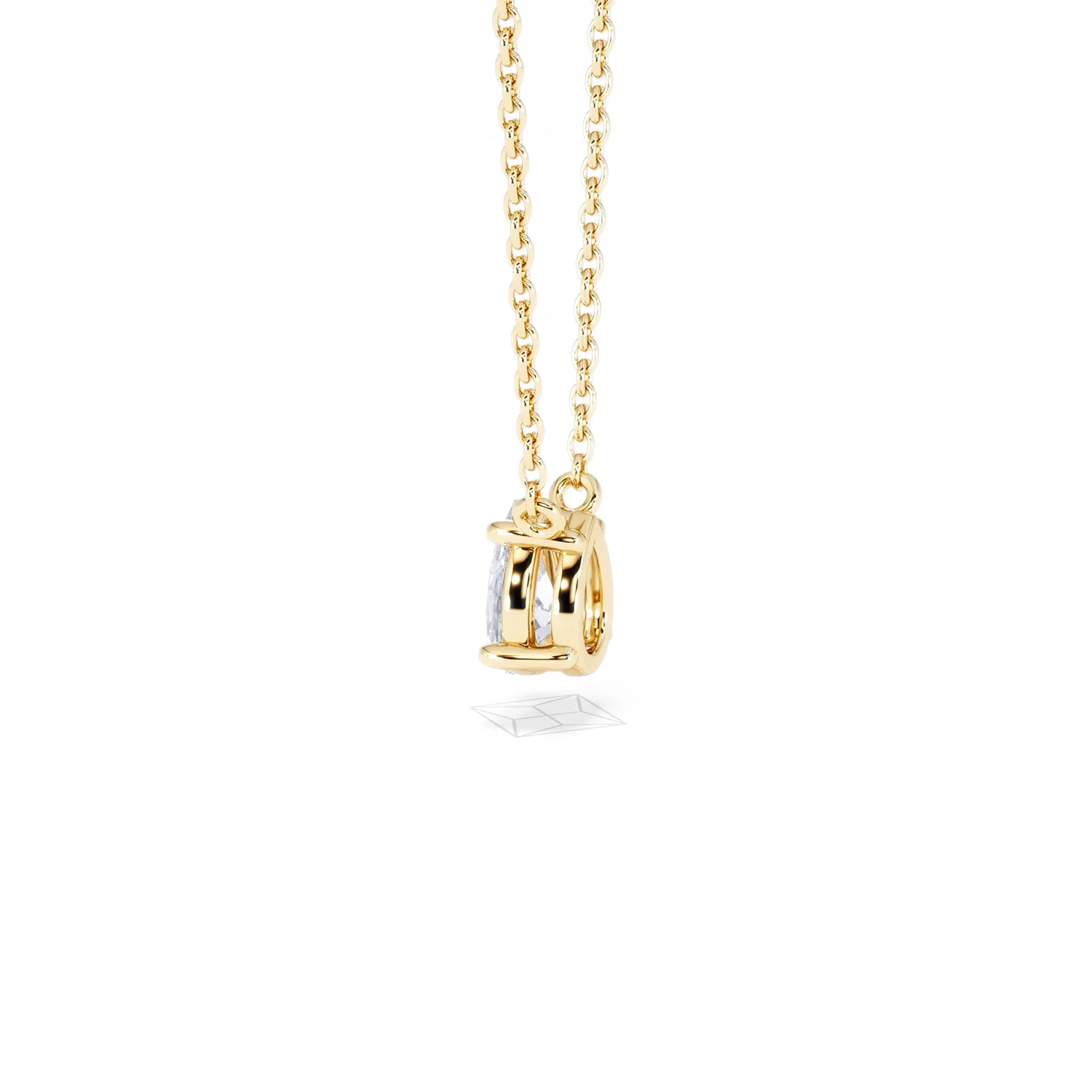 Wanderlust Floating Pear Cut Lab Diamond Solitaire Neclace 0.50ct H/SI in 9K Gold - Image 65