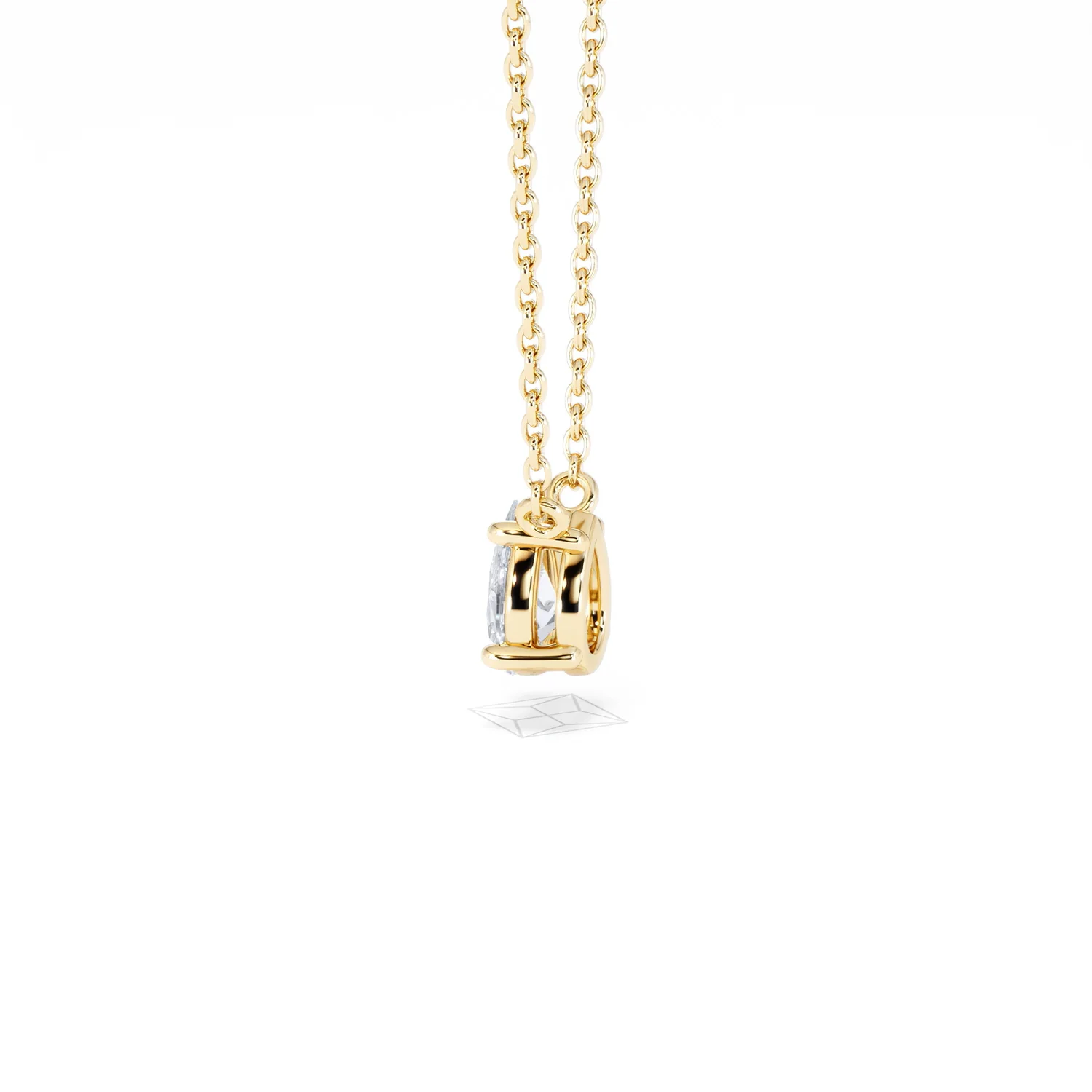 Wanderlust Floating Pear Cut Lab Diamond Solitaire Neclace 0.50ct H/SI in 9K Gold - Image 66