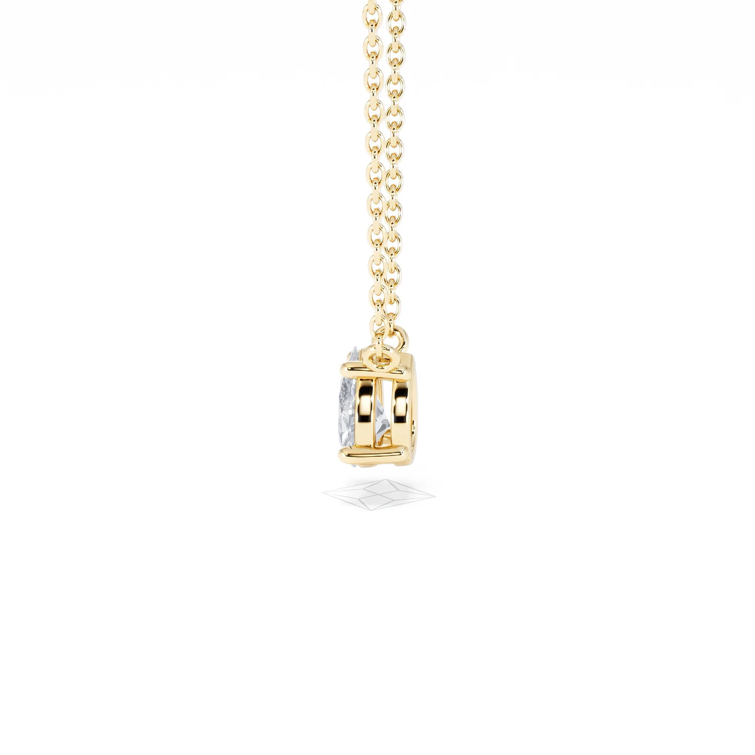 Wanderlust Floating Pear Cut Lab Diamond Solitaire Neclace 0.50ct H/SI in 9K Gold - Image 68
