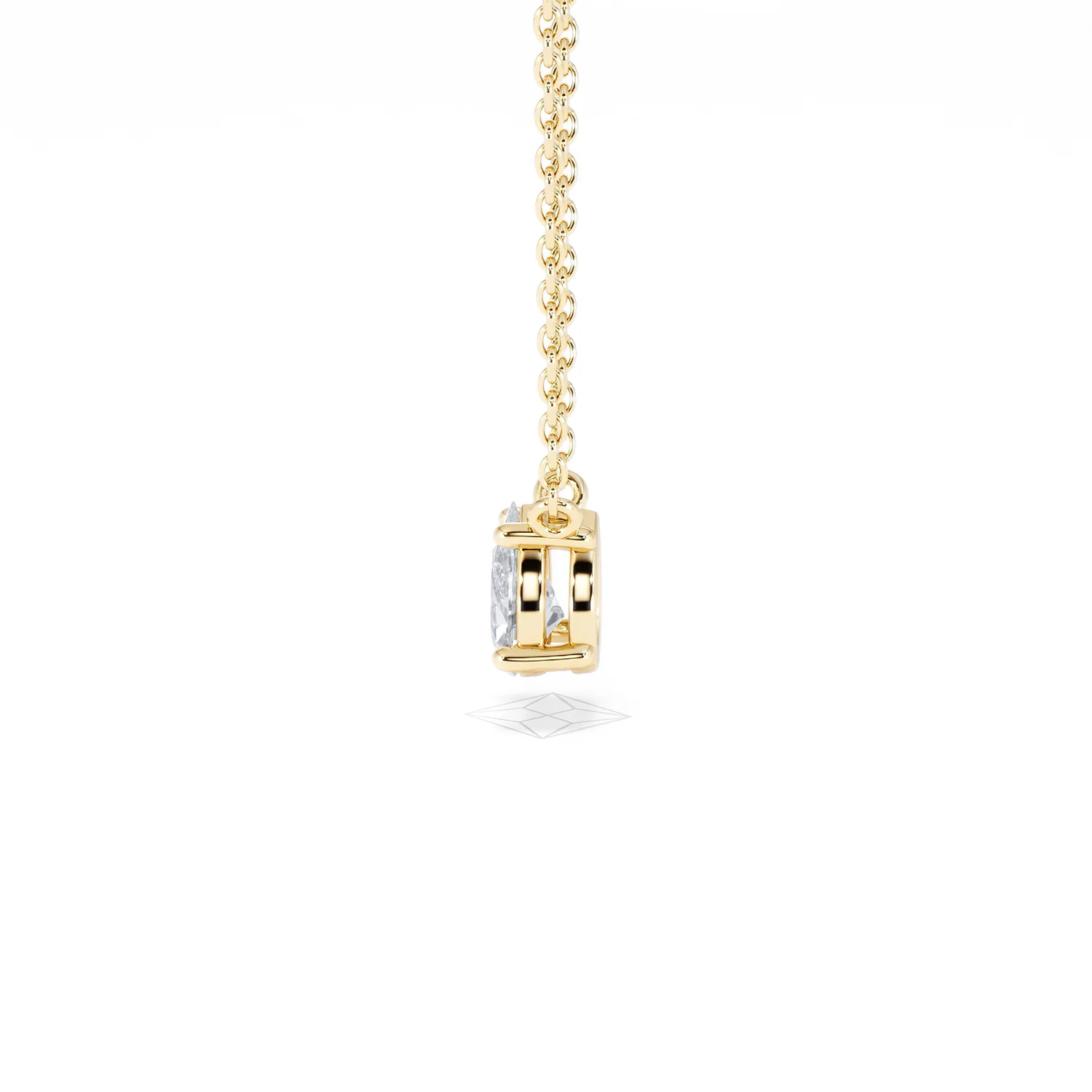Wanderlust Floating Pear Cut Lab Diamond Solitaire Neclace 0.50ct H/SI in 9K Gold - Image 69