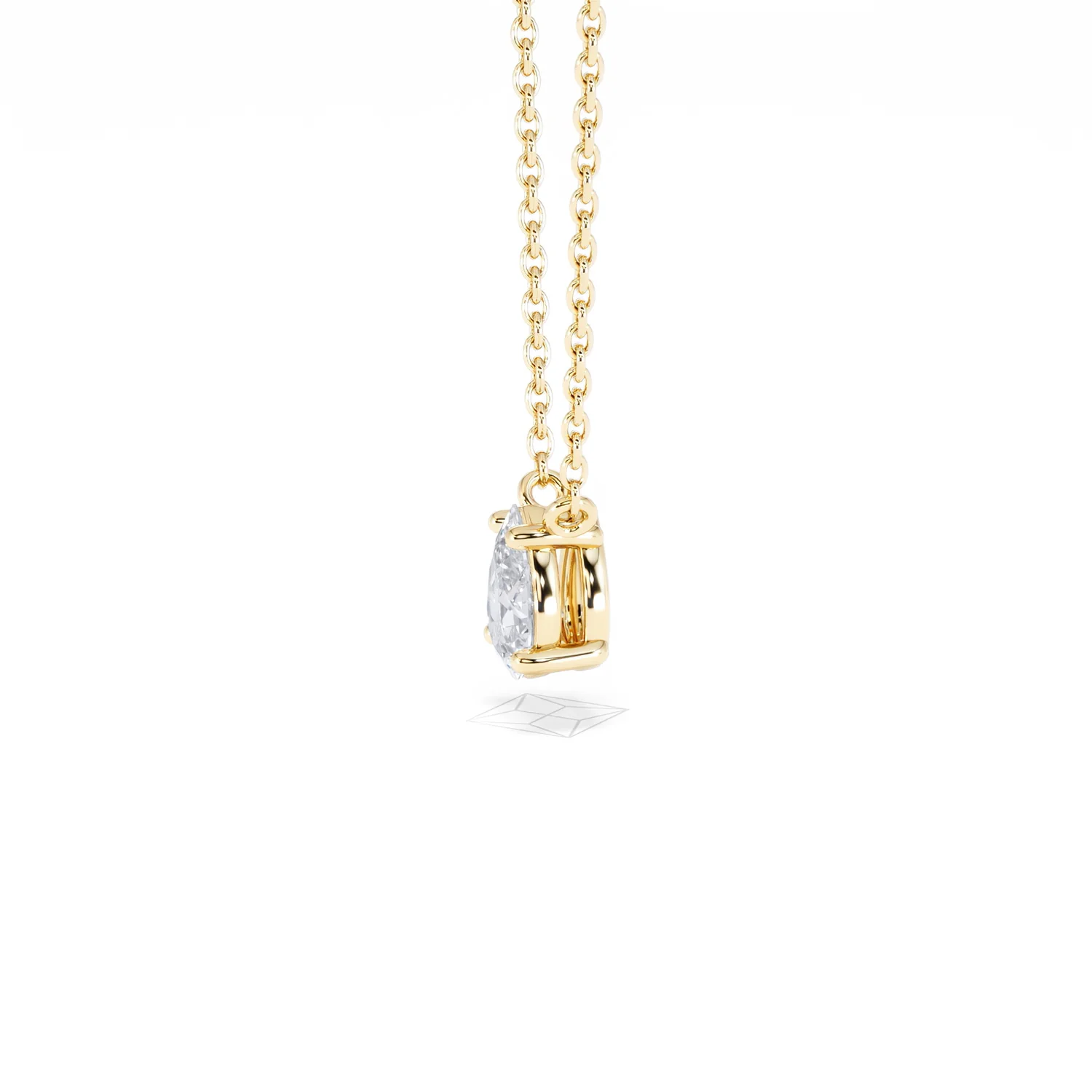 Wanderlust Floating Pear Cut Lab Diamond Solitaire Neclace 0.50ct H/SI in 9K Gold - Image 73
