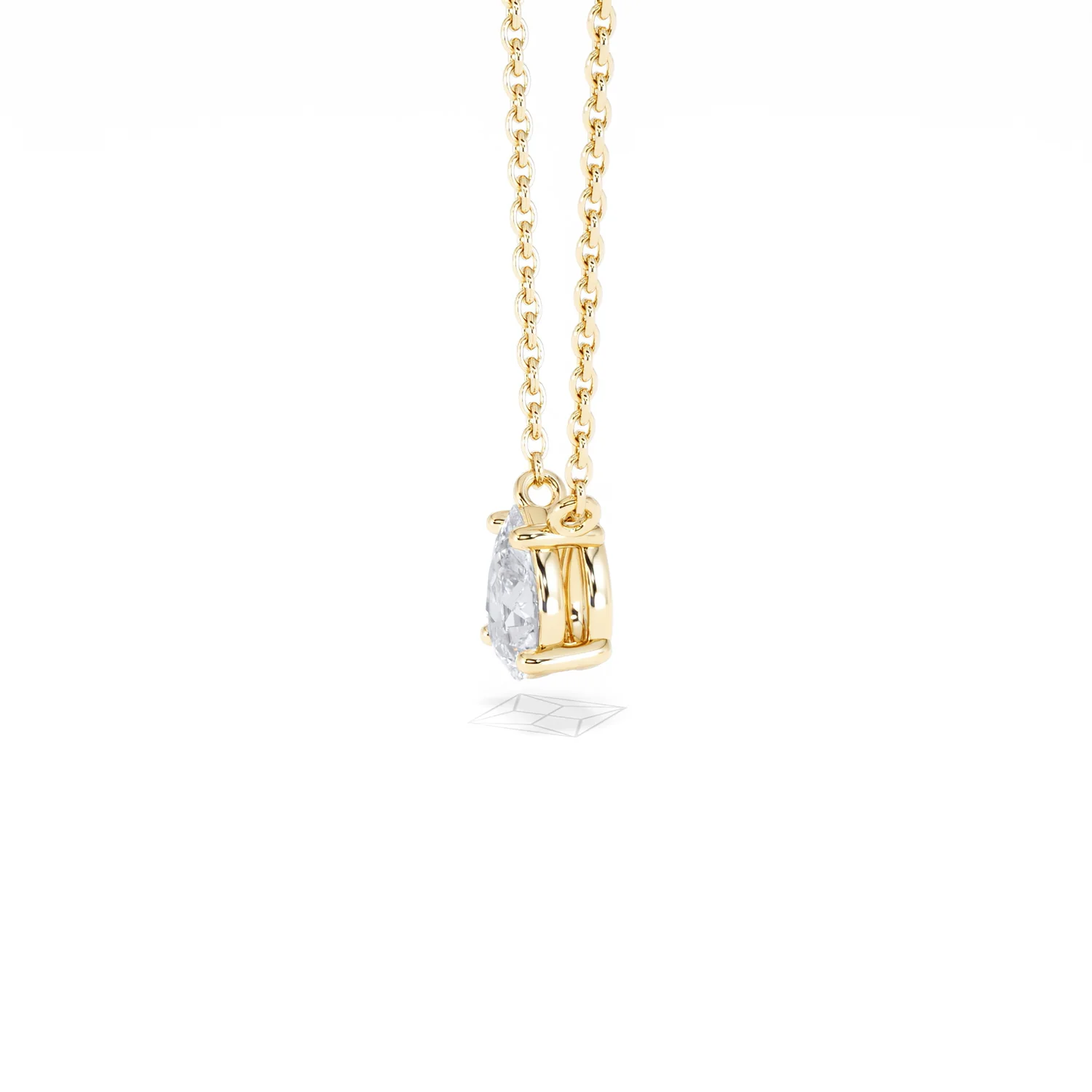 Wanderlust Floating Pear Cut Lab Diamond Solitaire Neclace 0.50ct H/SI in 9K Gold - Image 74
