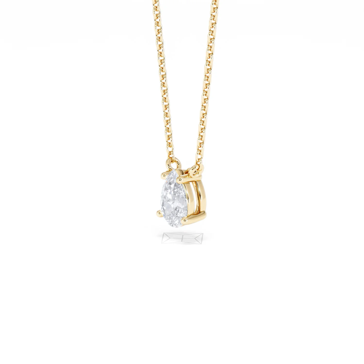 Wanderlust Floating Pear Cut Lab Diamond Solitaire Neclace 0.50ct H/SI in 9K Gold - Image 79