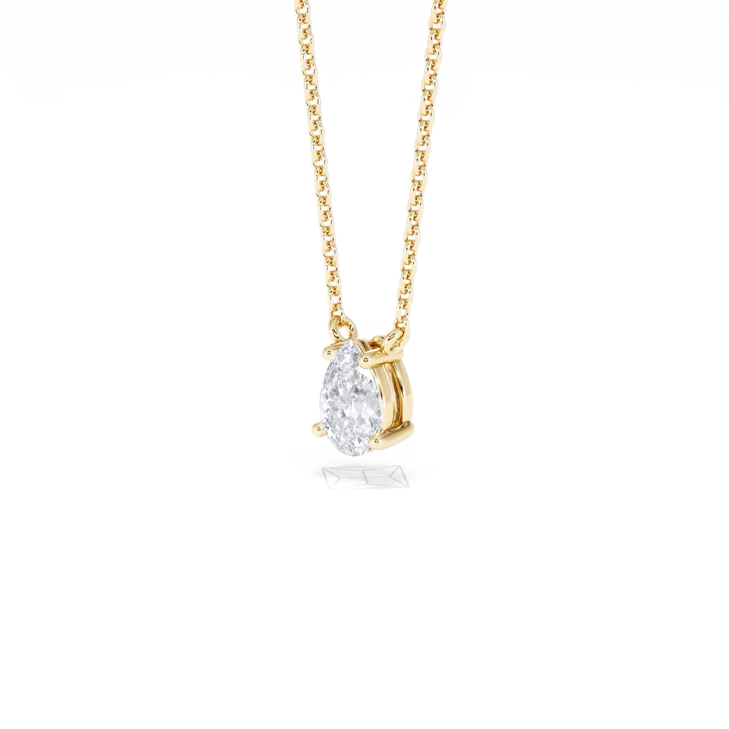 Wanderlust Floating Pear Cut Lab Diamond Solitaire Neclace 0.50ct H/SI in 9K Gold - Image 81