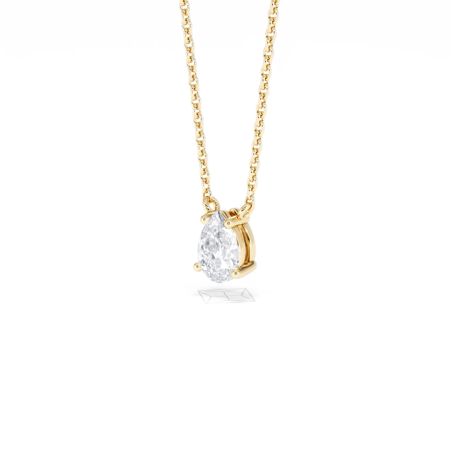 Wanderlust Floating Pear Cut Lab Diamond Solitaire Neclace 0.50ct H/SI in 9K Gold - Image 82