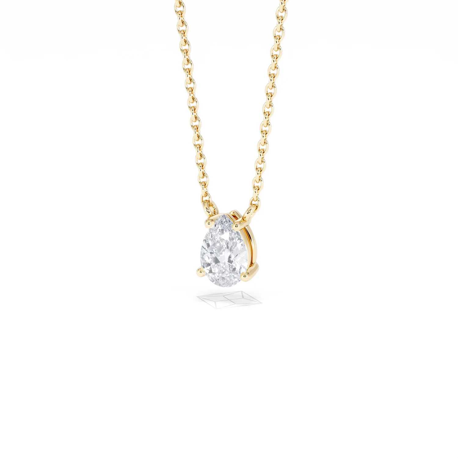 Wanderlust Floating Pear Cut Lab Diamond Solitaire Neclace 0.50ct H/SI in 9K Gold - Image 85